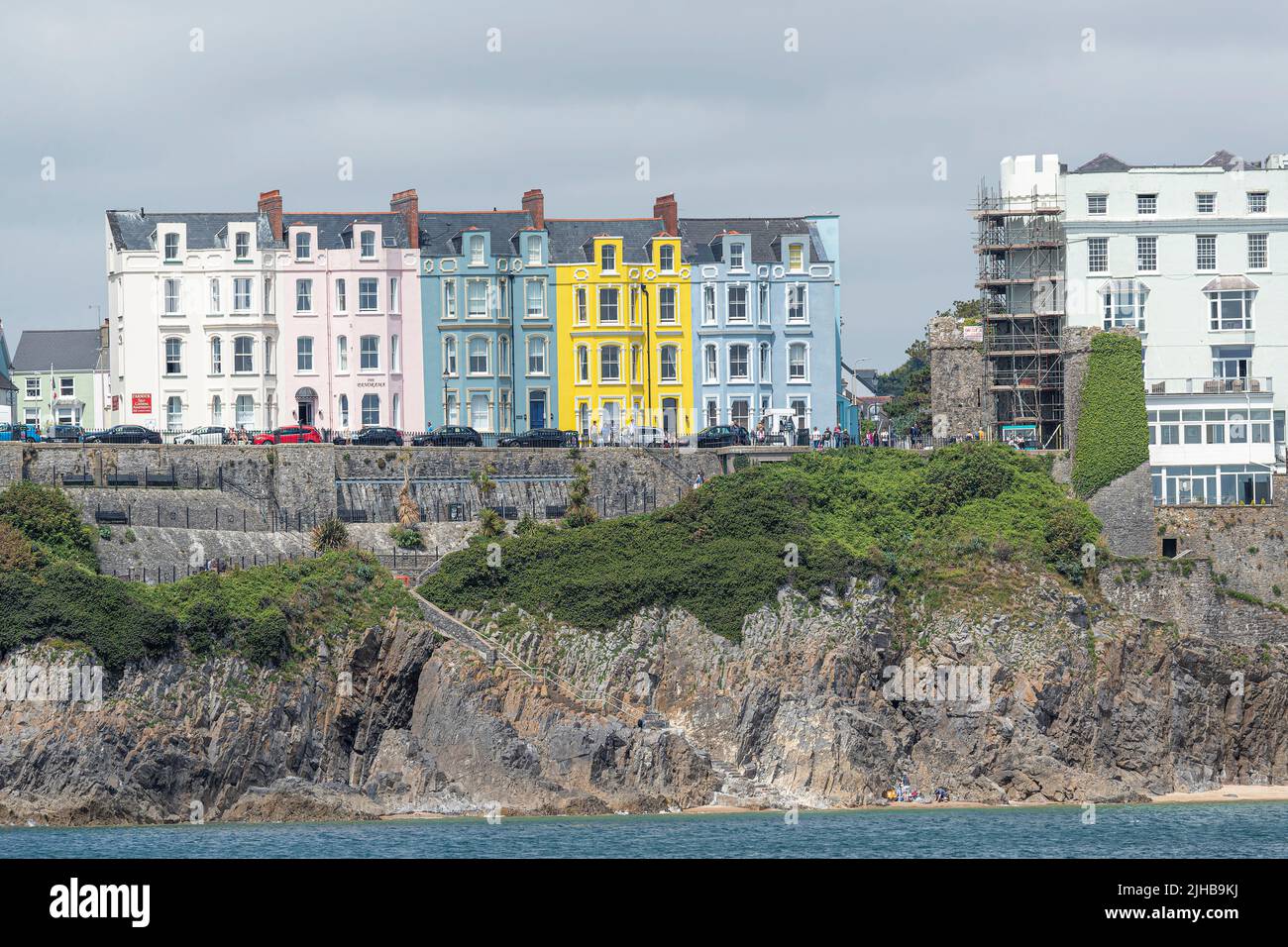 Tenby sea front in Pembrokeshire Wales Stock Photo