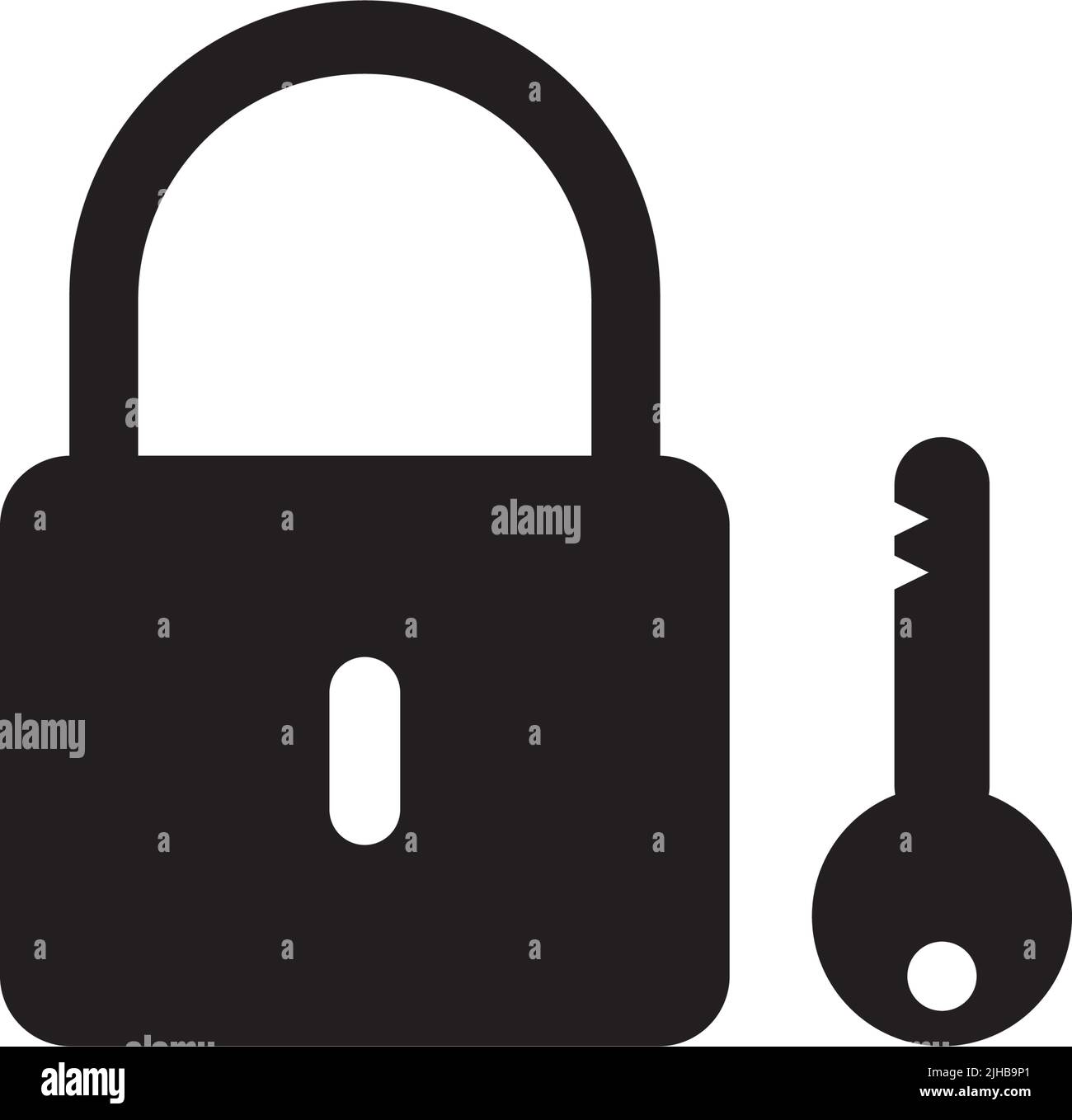 padlock icon logo vector design Stock Vector Image & Art - Alamy