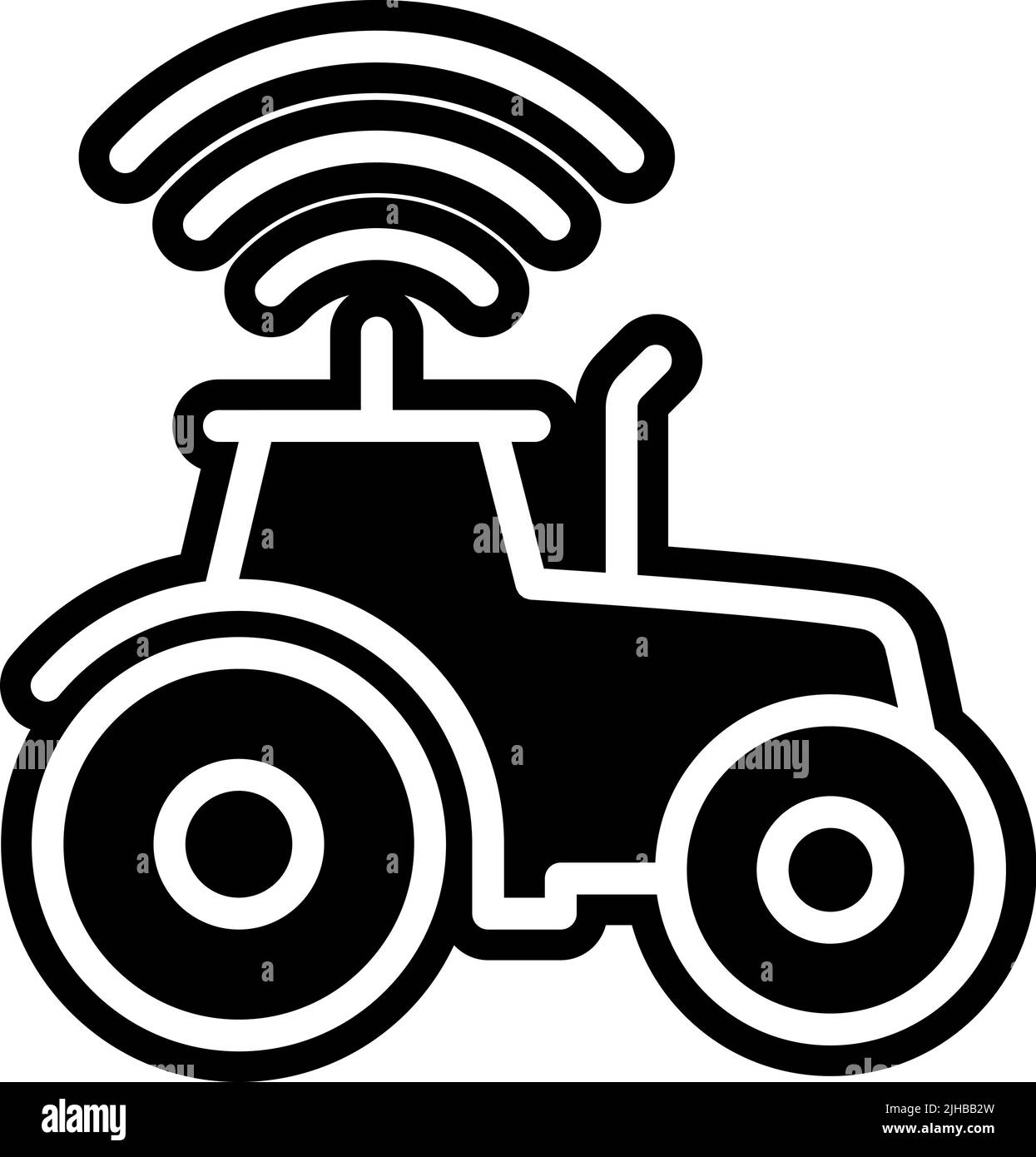 Artificial intelligence tractor . Stock Vector
