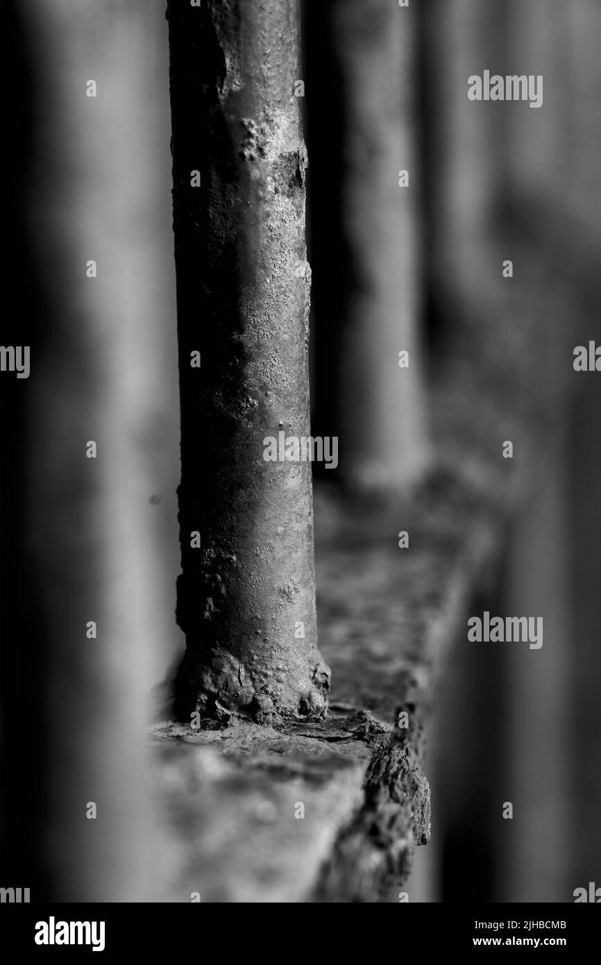 Closeup of rusty iron bars in Monochrome Stock Photo Alamy