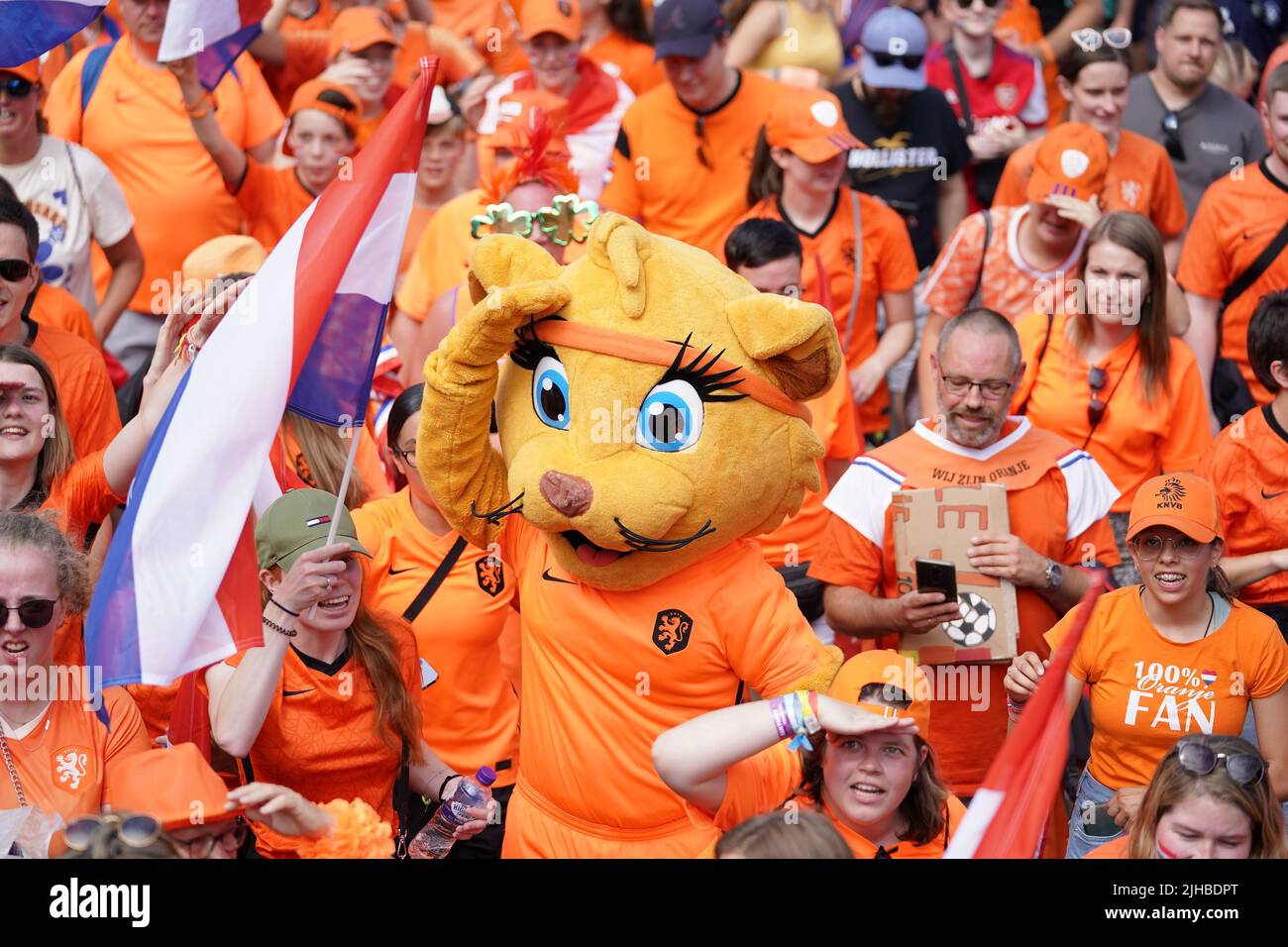 Netherlands fans in a parade arriving ahead of the UEFA Women's Euro ...
