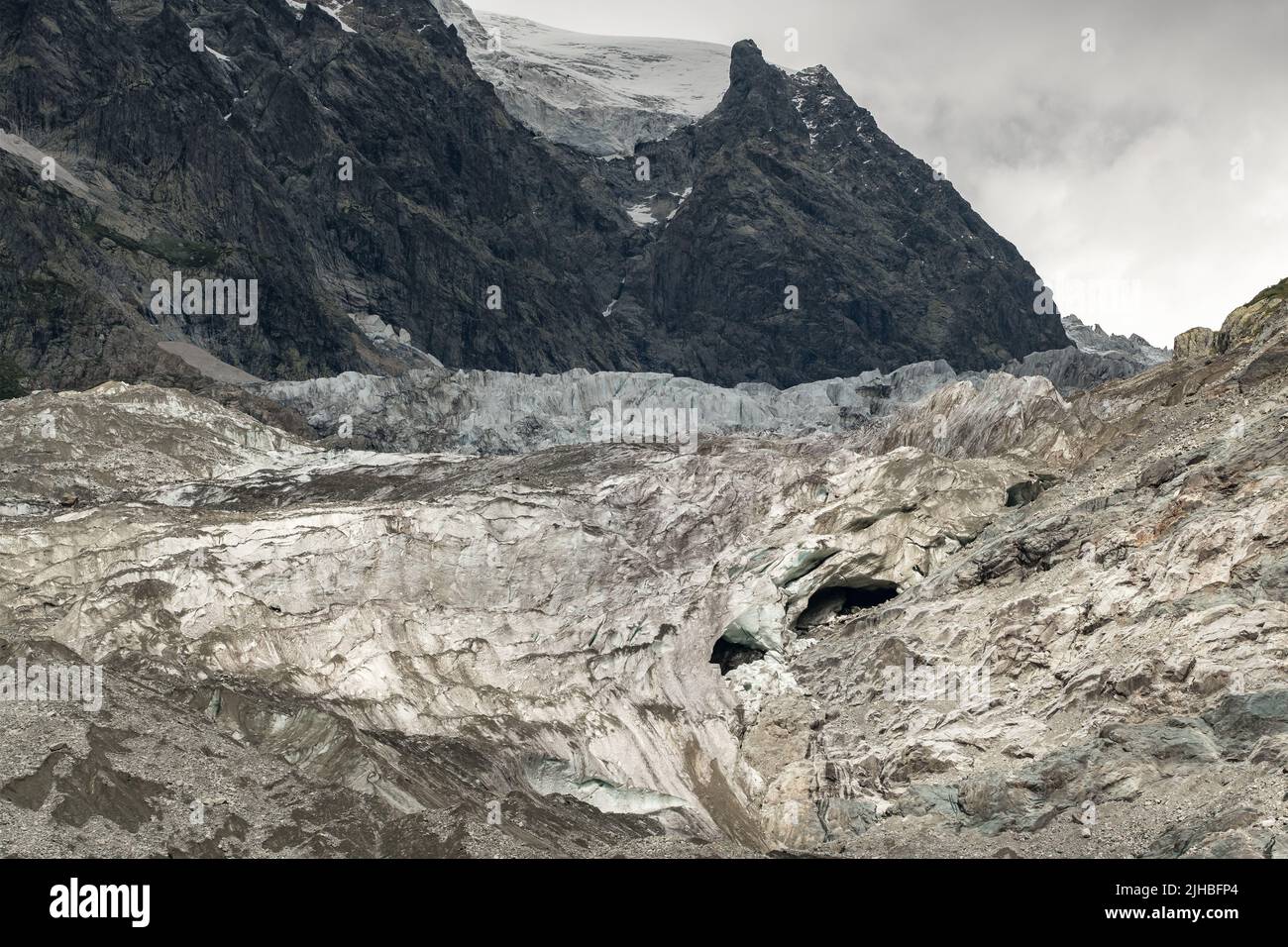 Chalaadi Glacier in Svaneti region, Georgia Stock Photo