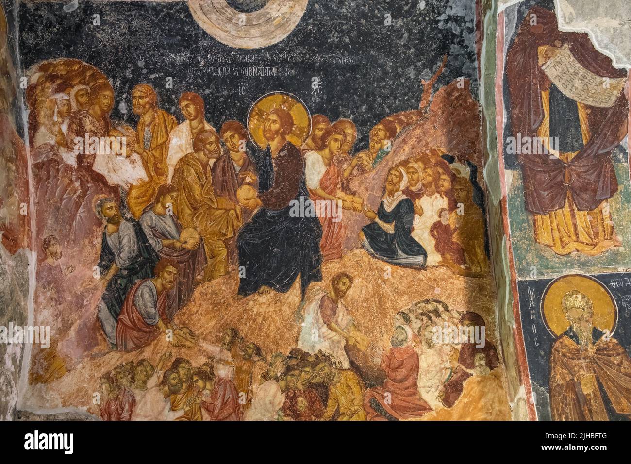 Frescoes of the ancient Byzantine church of Hagia Sophia in Trabzon, Turkey Stock Photo