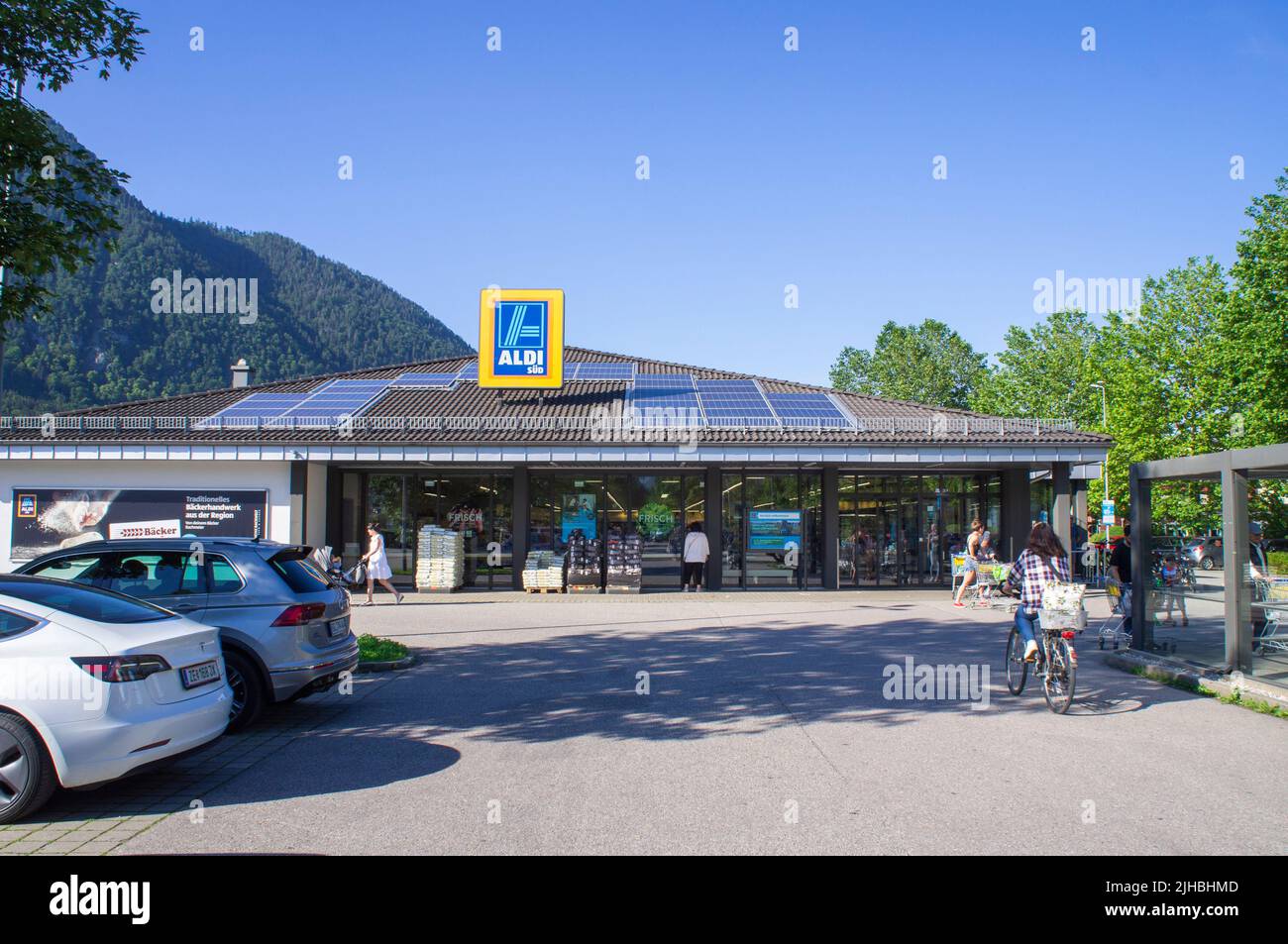 The Aldi Sud (South) supermarket in spa town of Bad Reichenhall