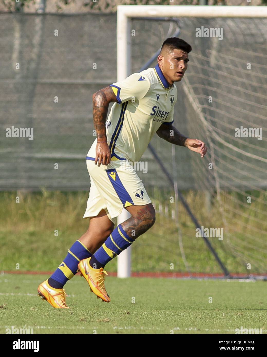 Bruno Amione of Hellas Verona FC during Hellas Verona vs Virtus Verona, 3° frendly match pre-season Serie A Tim 2022-23, at 'Centro Sportivo Intercomu Stock Photo