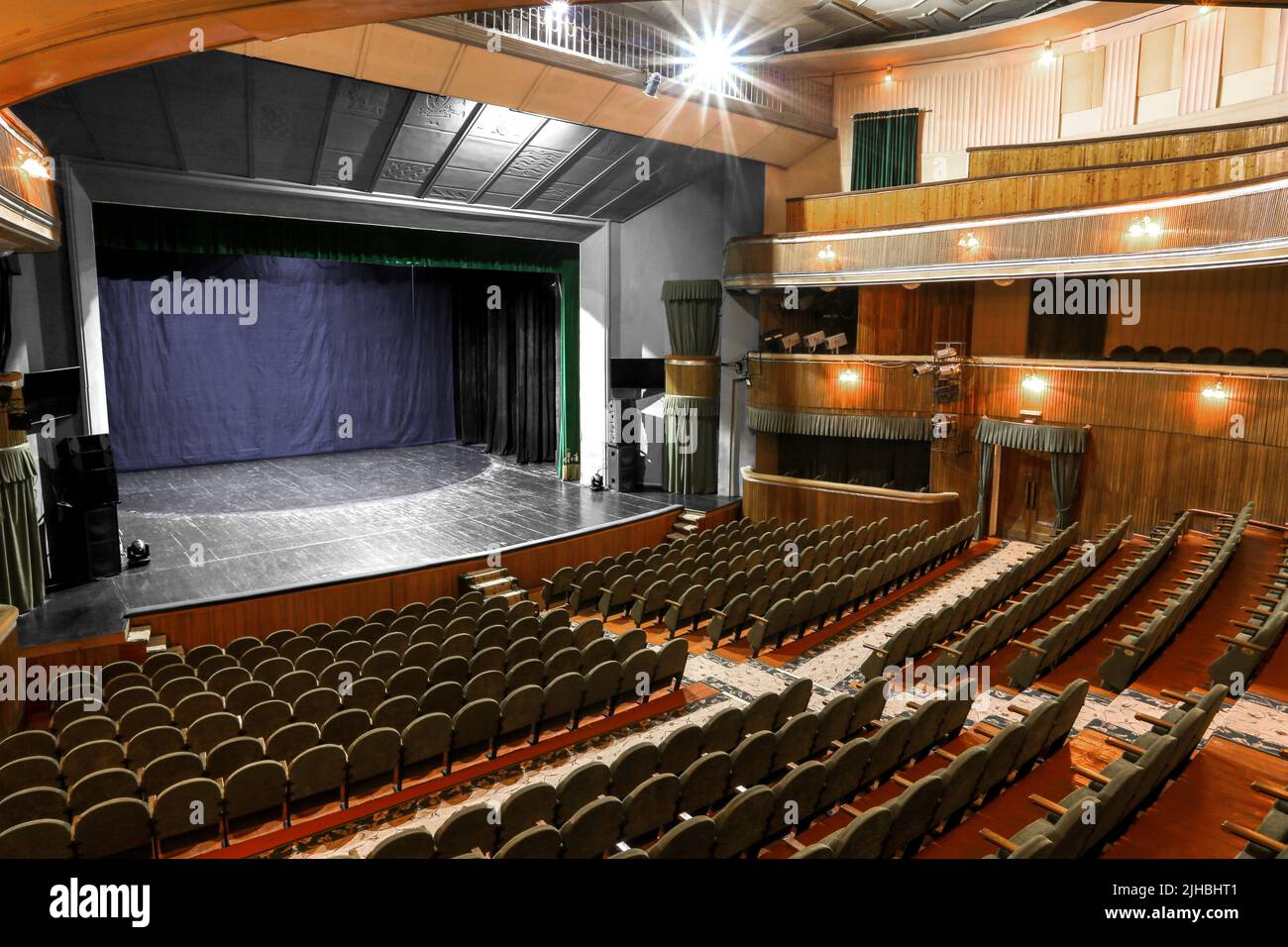 Image theater balcony parterre bed stage spotlight Stock Photo Alamy