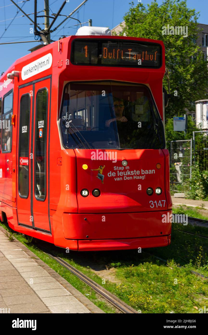 HTM Dutch Tram in The Hague, The Netherlands Stock Photo