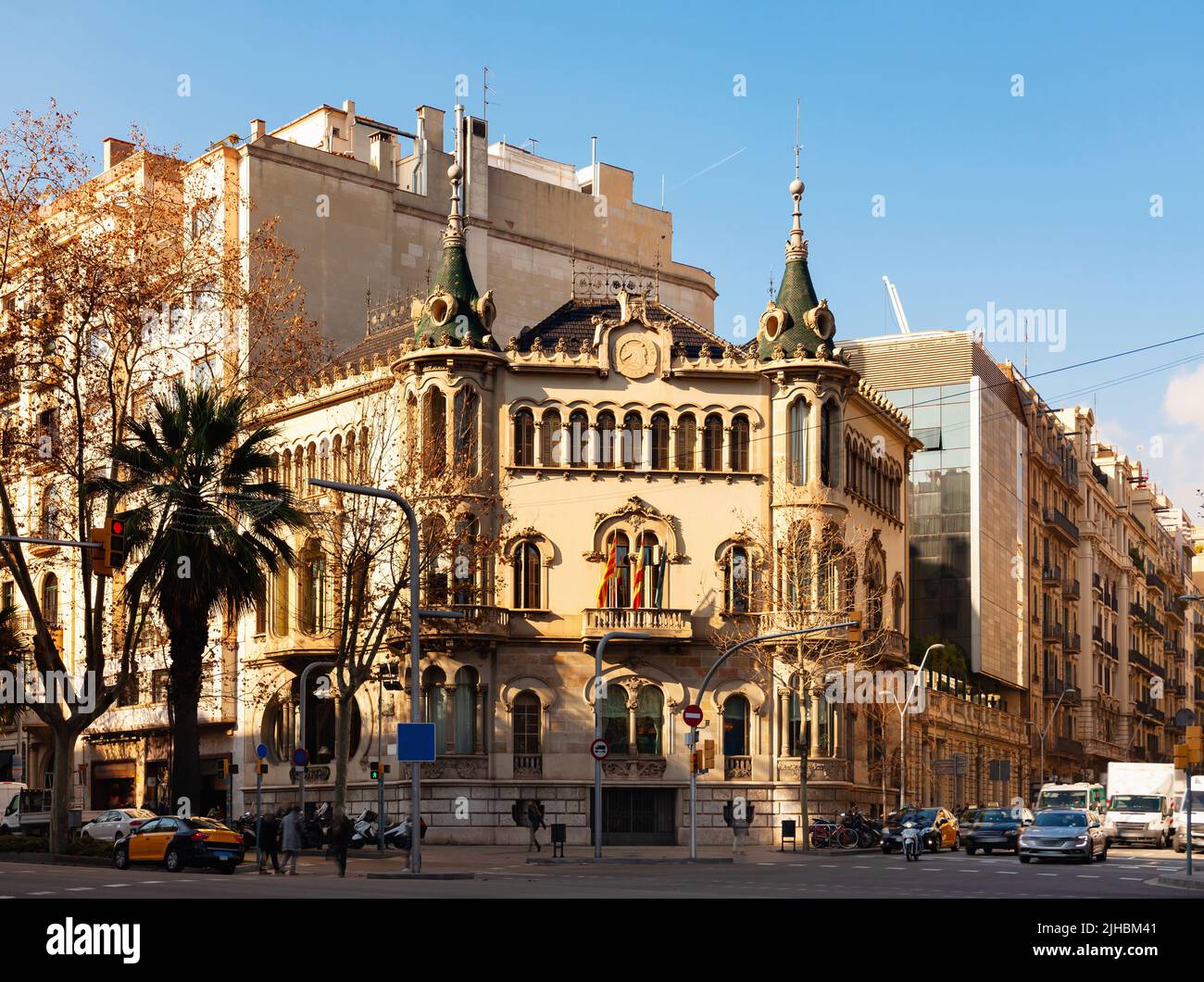 View of the palace Home Samanillo in Barcelona Stock Photo
