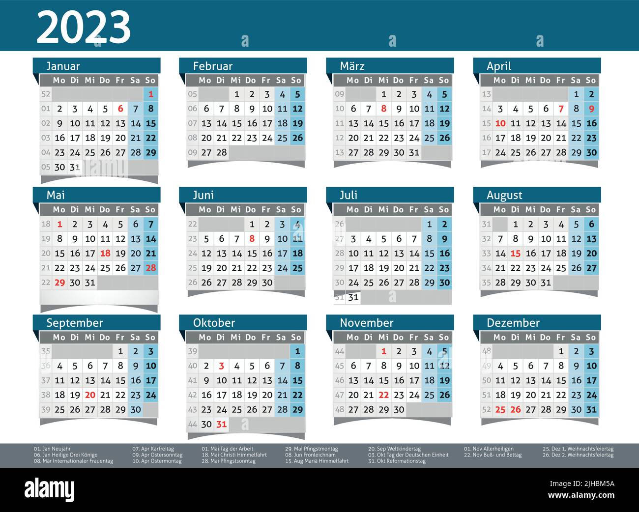 2023 calendar annual planner pocket business year vector Stock Vector