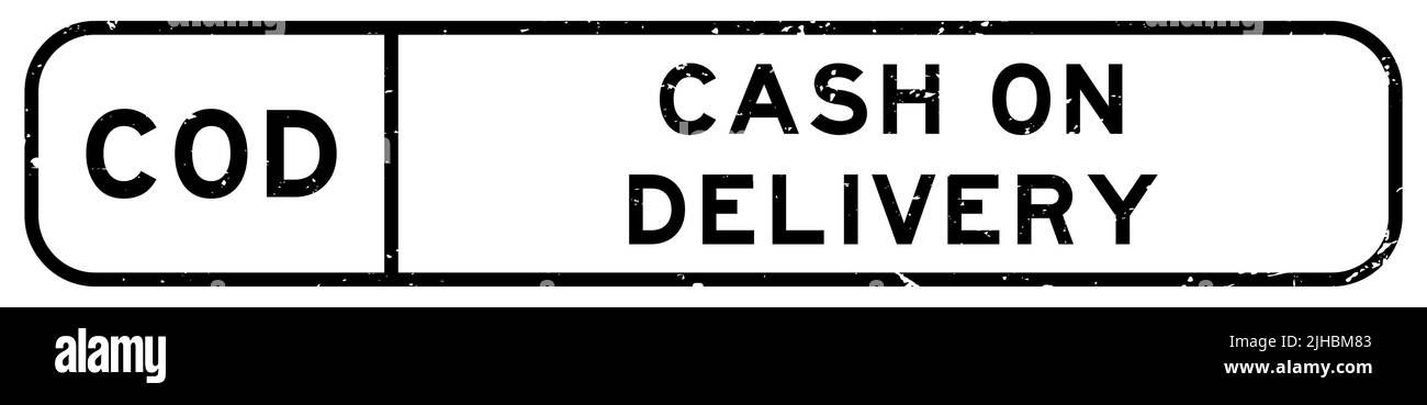 Grunge black COD cash on delivery word square rubber seal stamp on ...
