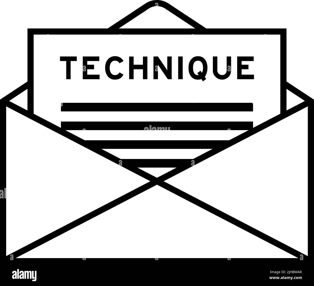 Envelope and letter sign with word technique as the headline Stock Vector