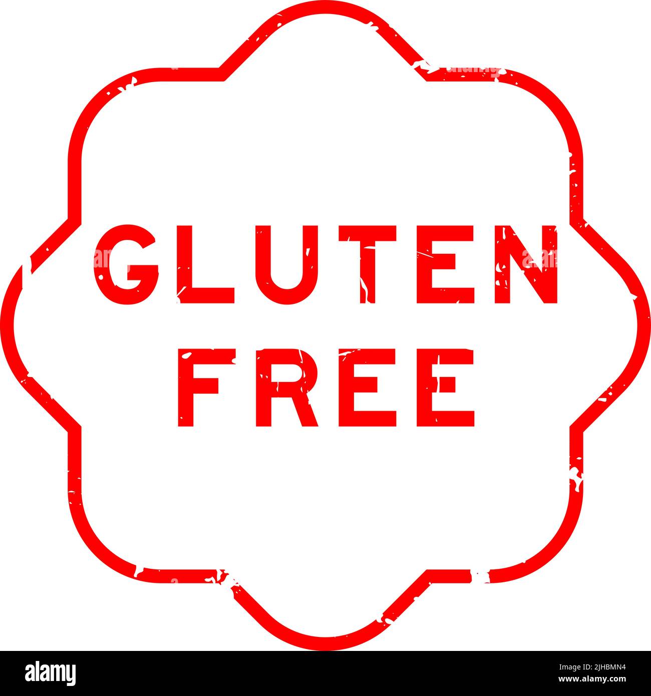 Grunge red gluten free word rubber seal stamp on white background Stock