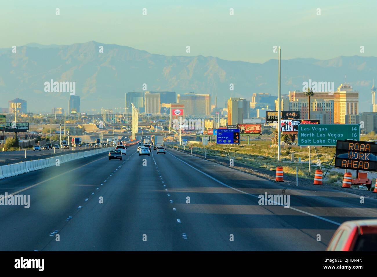 Las Vegas Newada USA 03,17,2014 Las Vegas city roads and Las Vegas