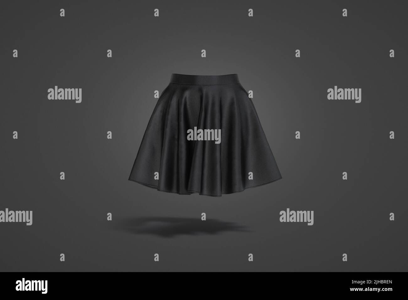 Blank black women mini skirt mockup, dark background Stock Photo