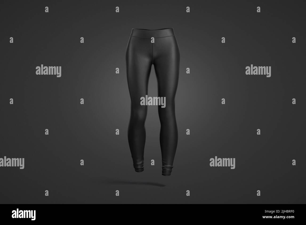 Blank black women sport leggings mockup, dark background Stock Photo