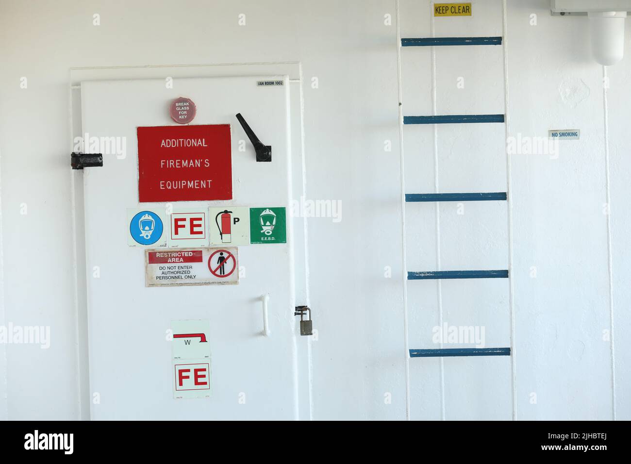 red fire damper valve on a cruise ship Stock Photo Alamy