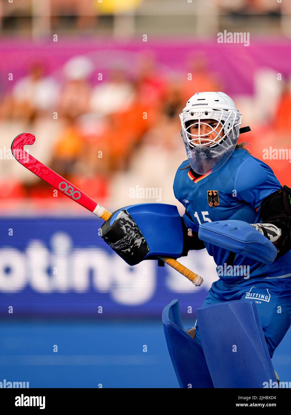 TERRASSA, SPAIN - JULY 17: Nathalie Kubalski of Germany during the FIH Hockey Women's World Cup 2022 3rd - 4th Place match between Australia and Germany at the Estadi Olímpic de Terrassa on July 17, 2022 in Terrassa, Spain (Photo by Patrick Goosen/Orange Pictures) Stock Photo