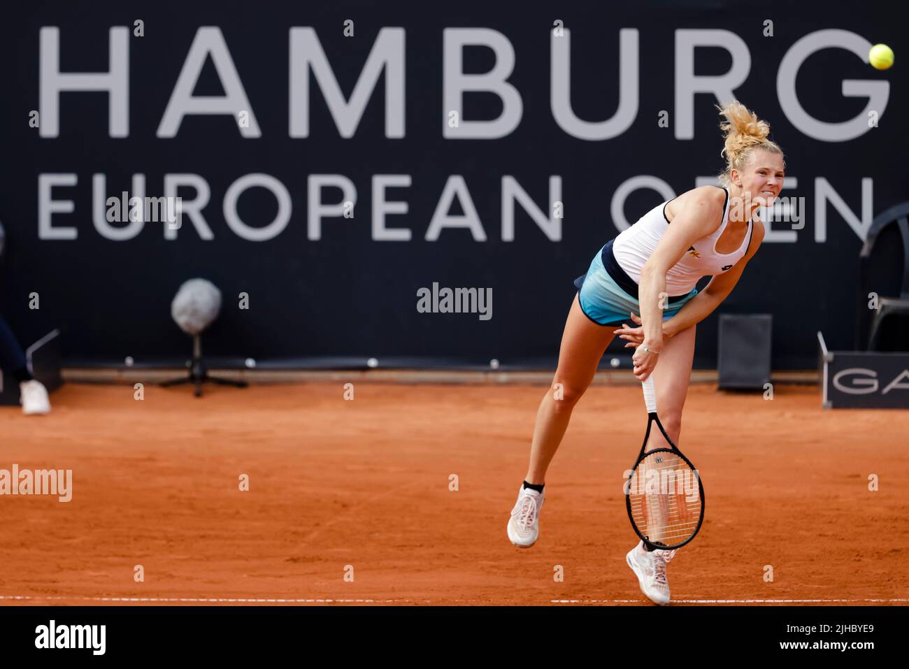 Hamburg, Germany. 17th July, 2022. Tennis, WTA Tour/ATP Tour, singles, women, 1st round. Siniakova (Czech Republic) - Kassatkina (Russia)