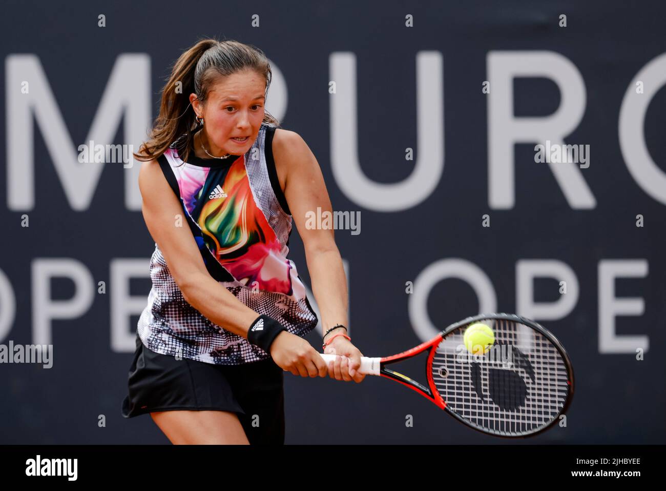 Hamburg, Germany. 17th July, 2022. Tennis, WTA Tour/ATP Tour, singles, women, 1st round. Siniakova (Czech Republic) - Kassatkina (Russia). Darya Kassatkina in action. Credit: Frank Molter/dpa/Alamy Live News Stock Photo