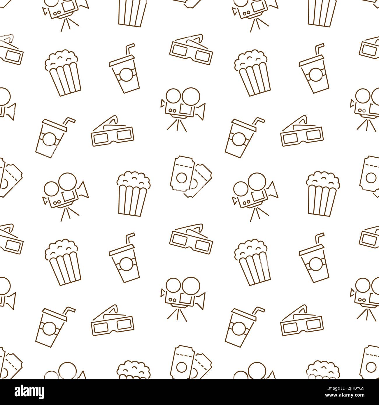 Cinema seamless pattern with icons Stock Vector