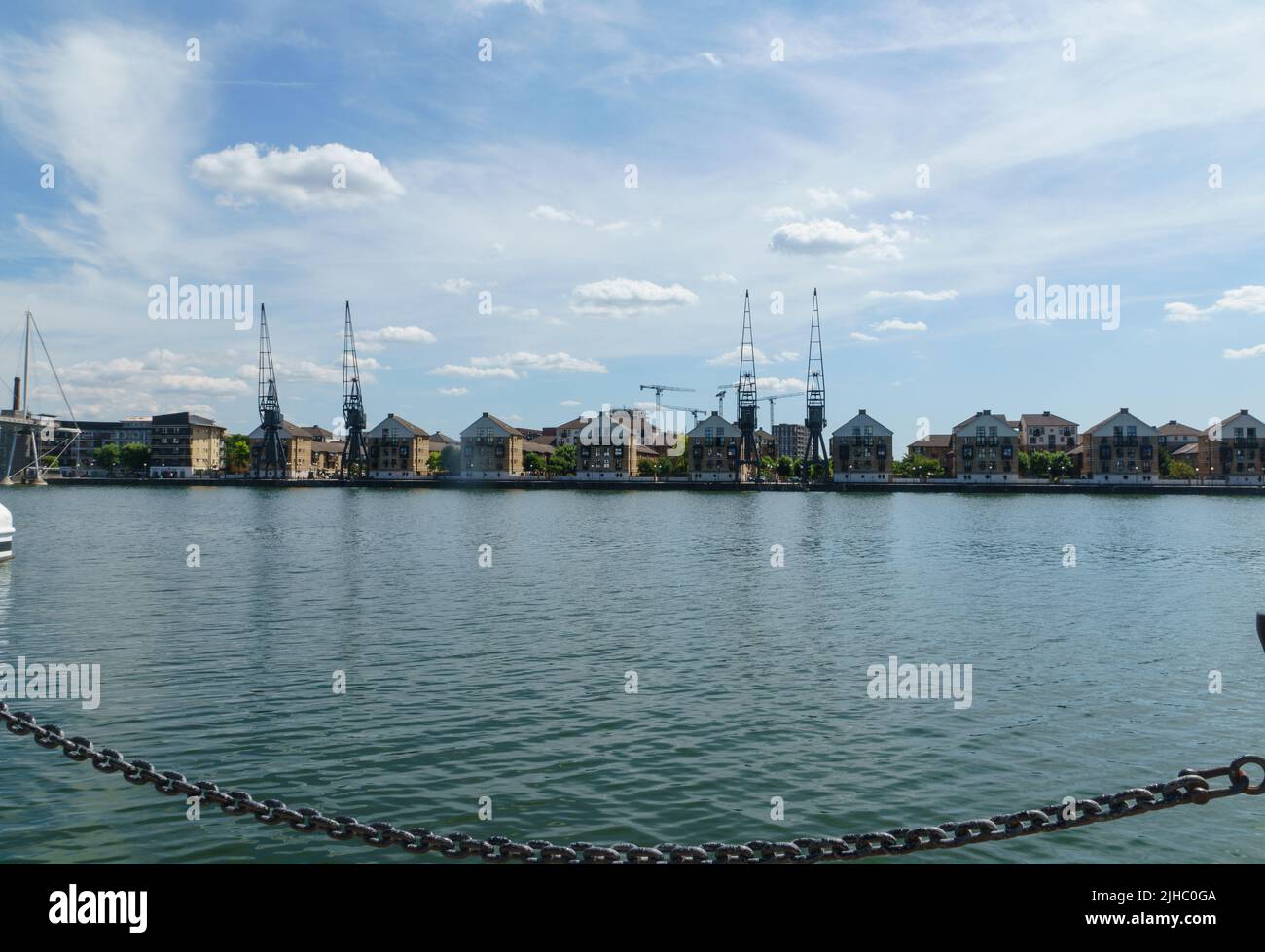 View over Royal Victoria Dock, London, UK Stock Photo