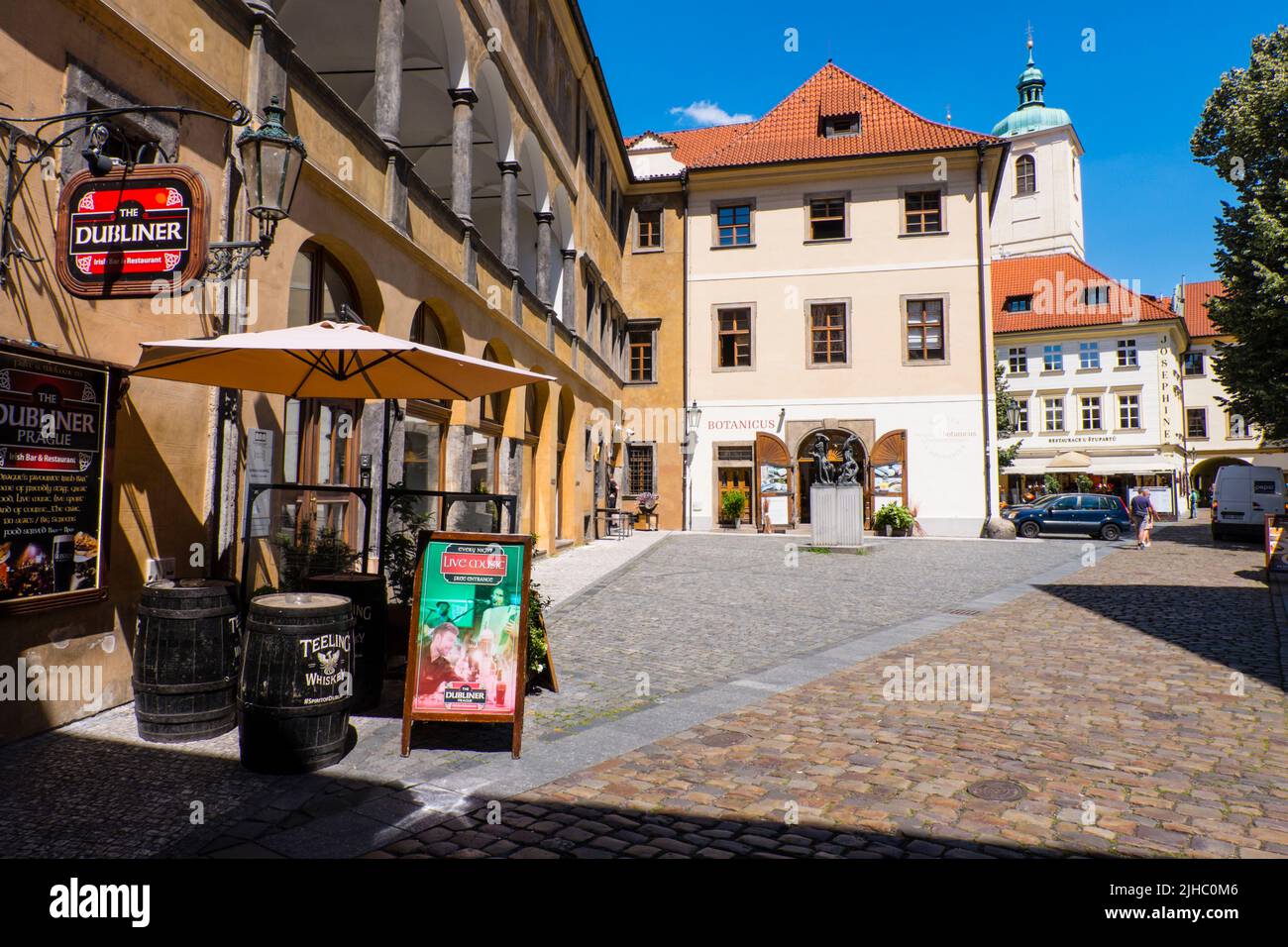 Ungelt, courtyard, with the Dubliner pub, old town, Prague, Czech Republic Stock Photo