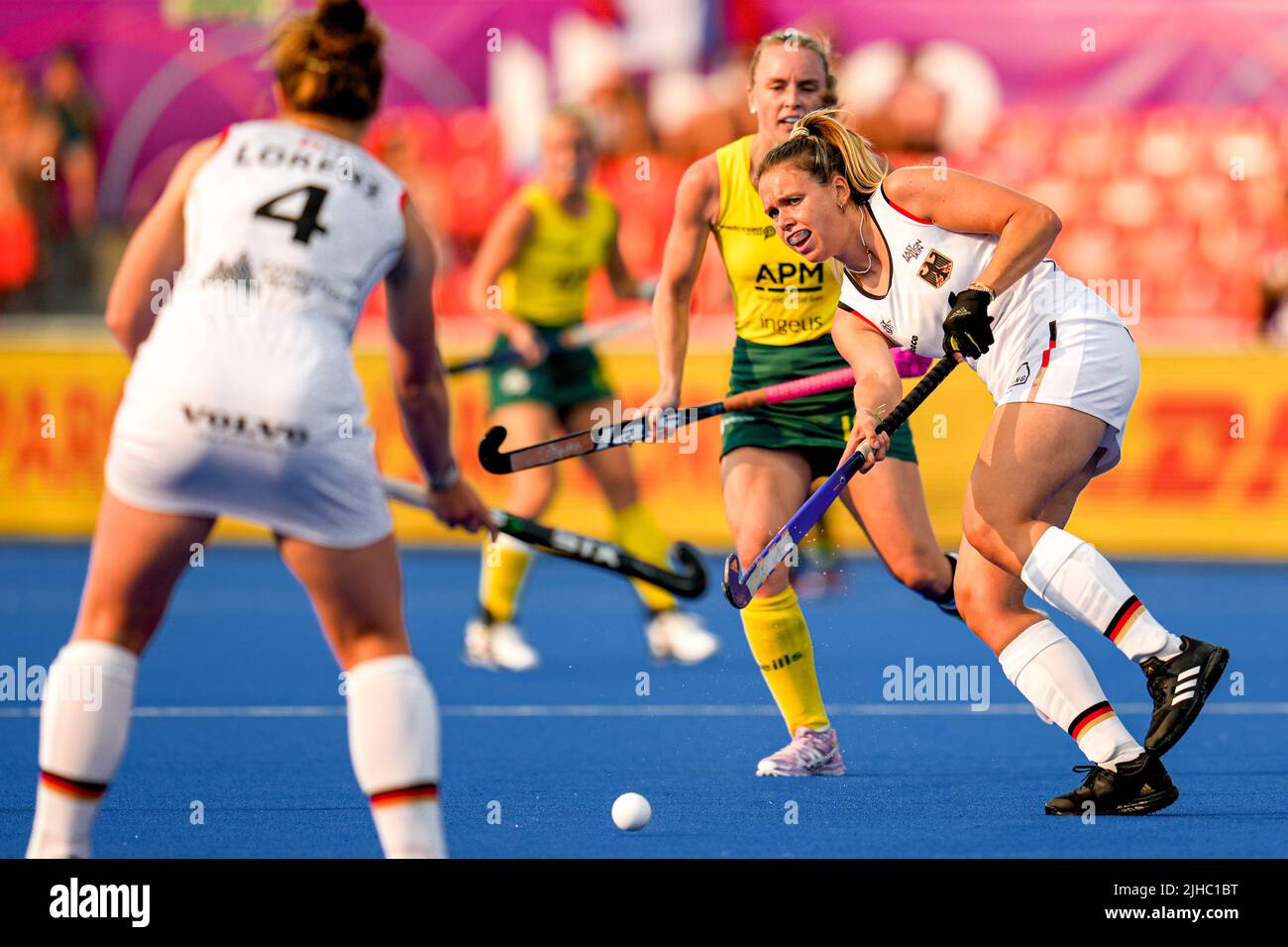 TERRASSA, SPAIN - JULY 17: Anne Schroder of Germany during the FIH Hockey Women's World Cup 2022 3rd - 4th Place match between Australia and Germany at the Estadi Olímpic de Terrassa on July 17, 2022 in Terrassa, Spain (Photo by Patrick Goosen/Orange Pictures) Stock Photo