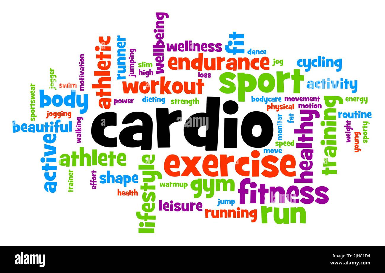 Wordcloud of tags connected with cardio exercise with very long periods ...