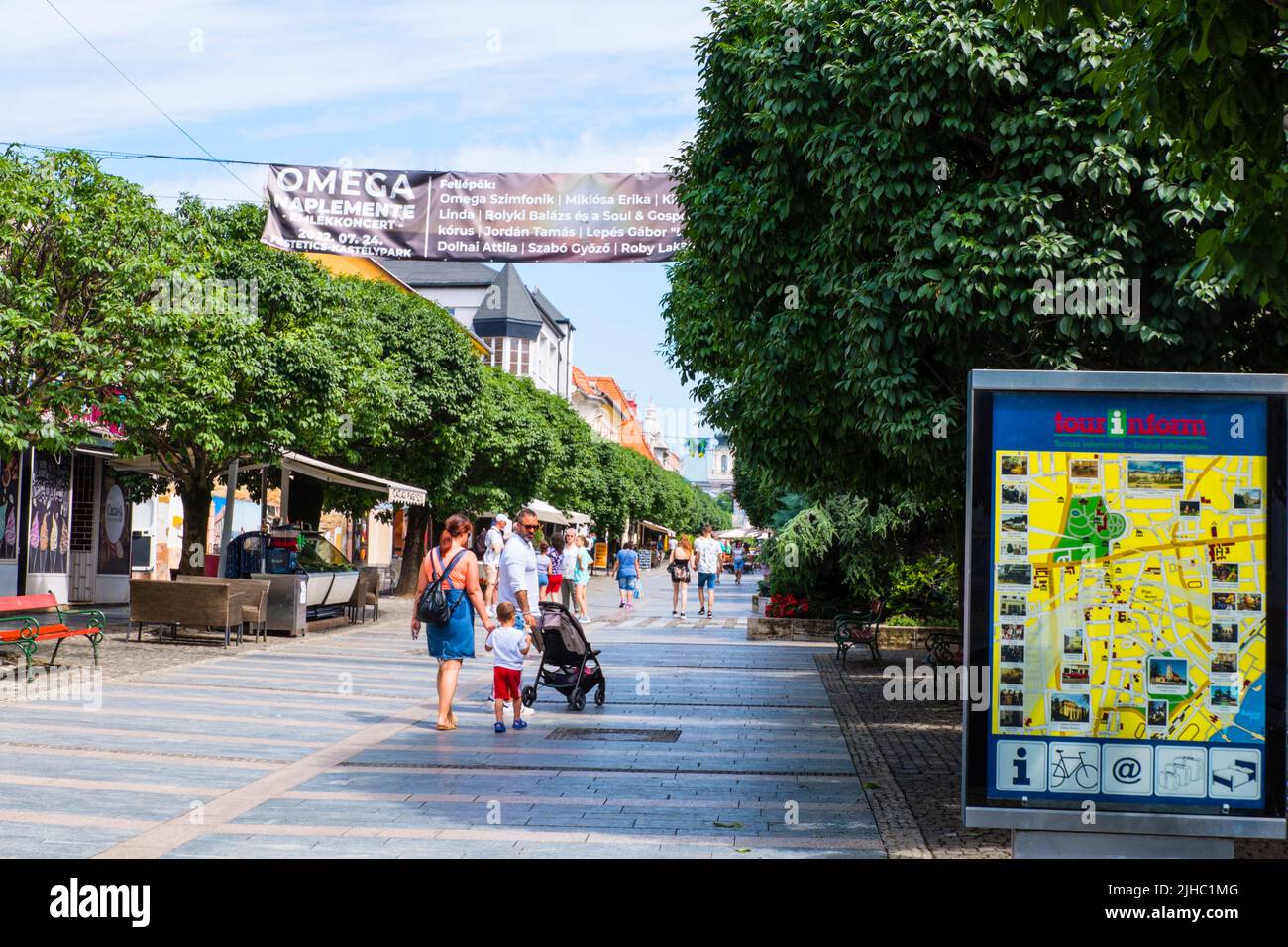 Kossuth Lajos utca, main pedestrian street, Keszthely, Hungary Stock Photo