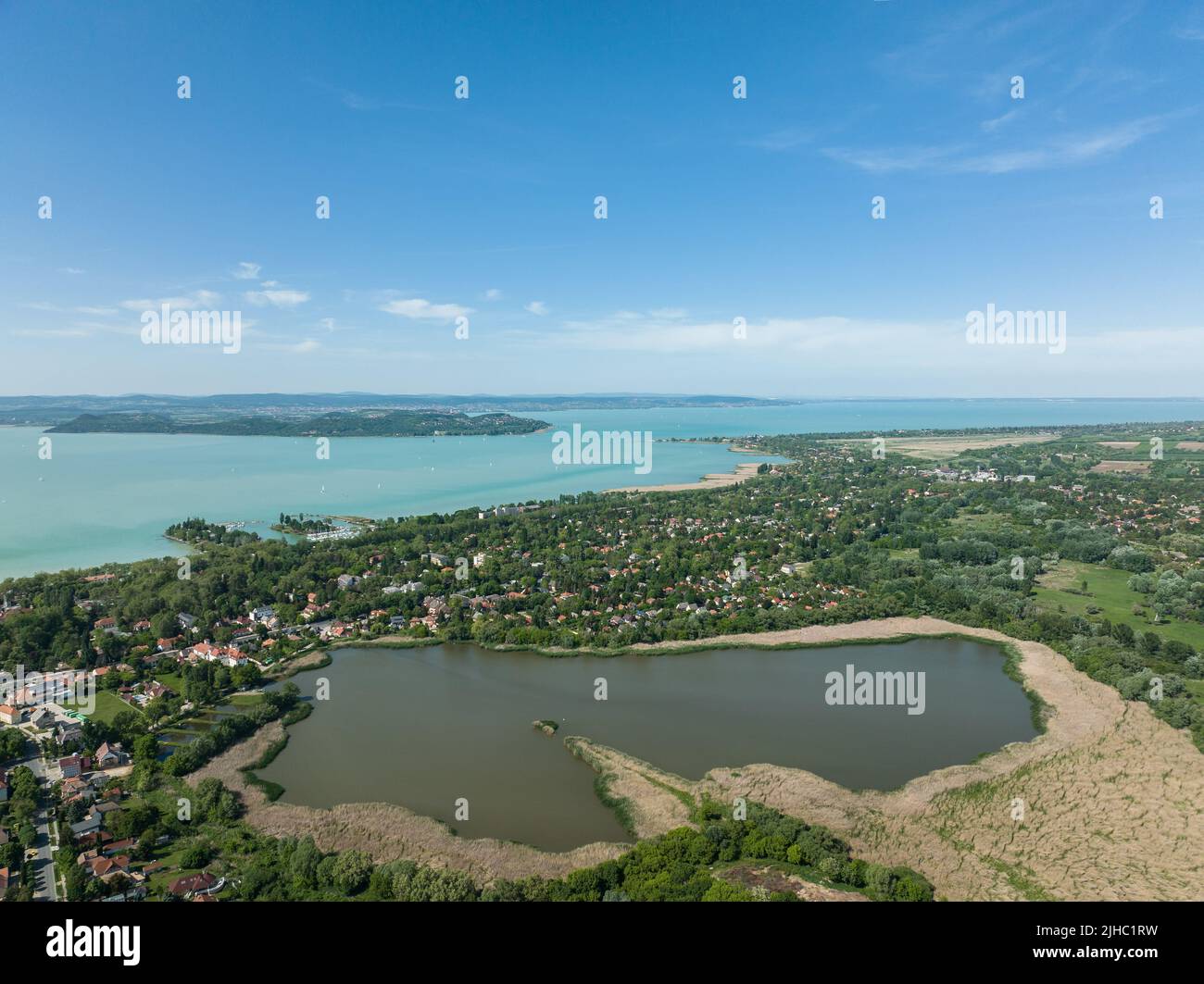 Aerial view of Lake Balaton in Hungary Stock Photo - Alamy