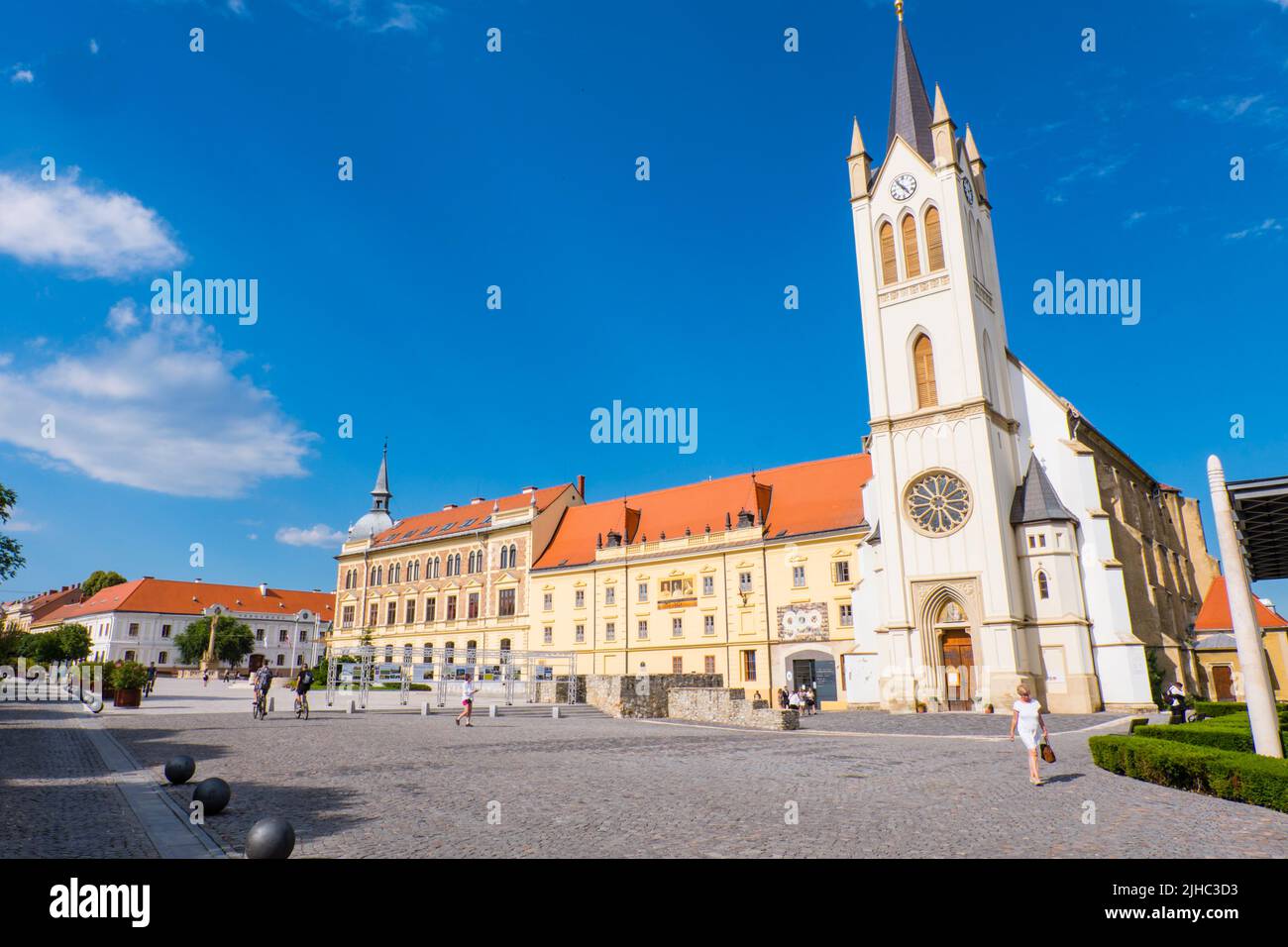 Our Lady of Hungary Church, Fö ter, main square, Keszthely, Hungary Stock Photo