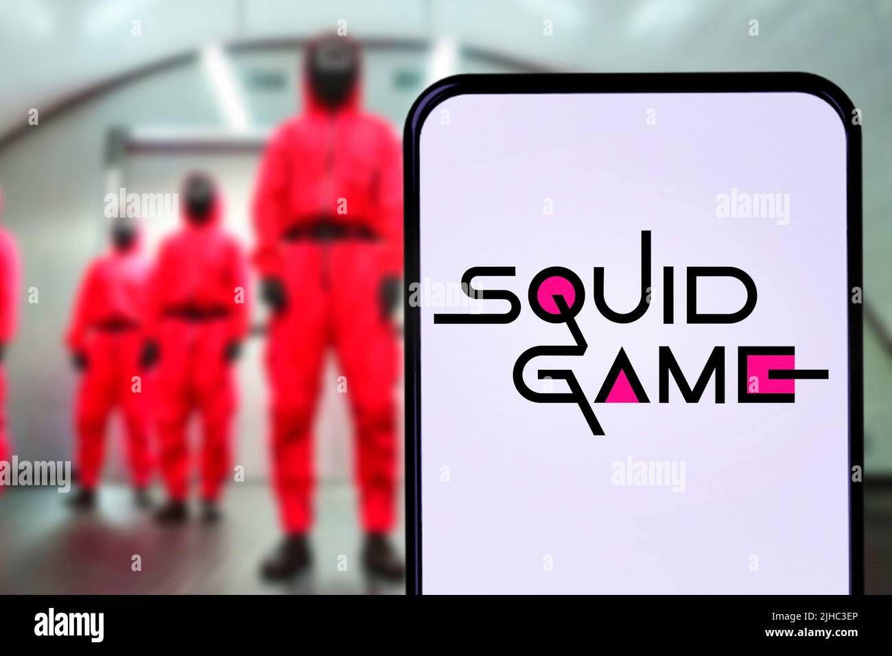 Squid Game Iconic Mask And Jumpsuit On Display This Editorial Image Squid Game Iconic Mask And Jumpsuit On Display This Editorial Image Illustrates The Branding Of The Global Netflix Phenomenon In 2026 2JHC3EP 