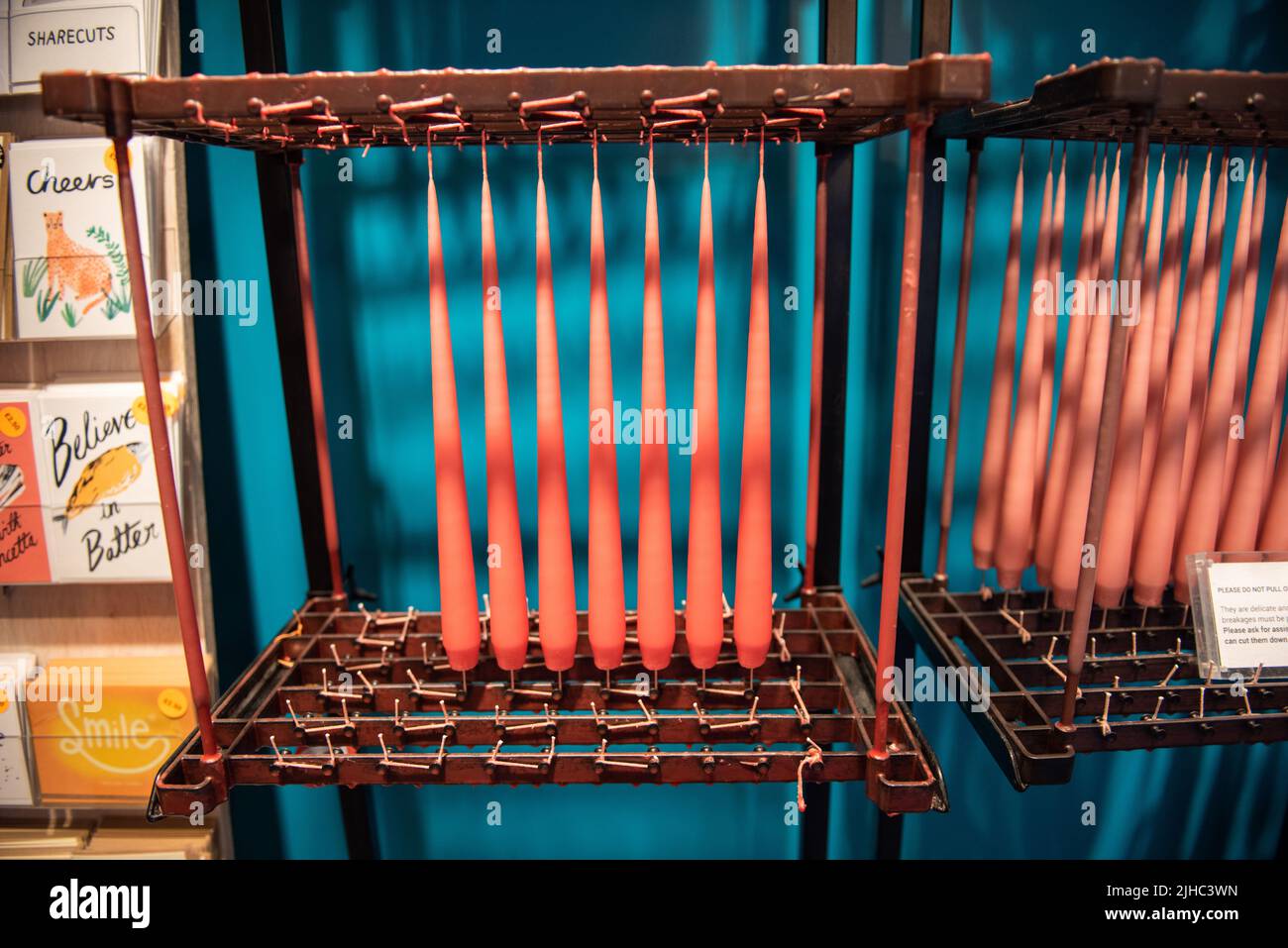 7 candles hanging in a gift shop, Brighton Stock Photo Alamy