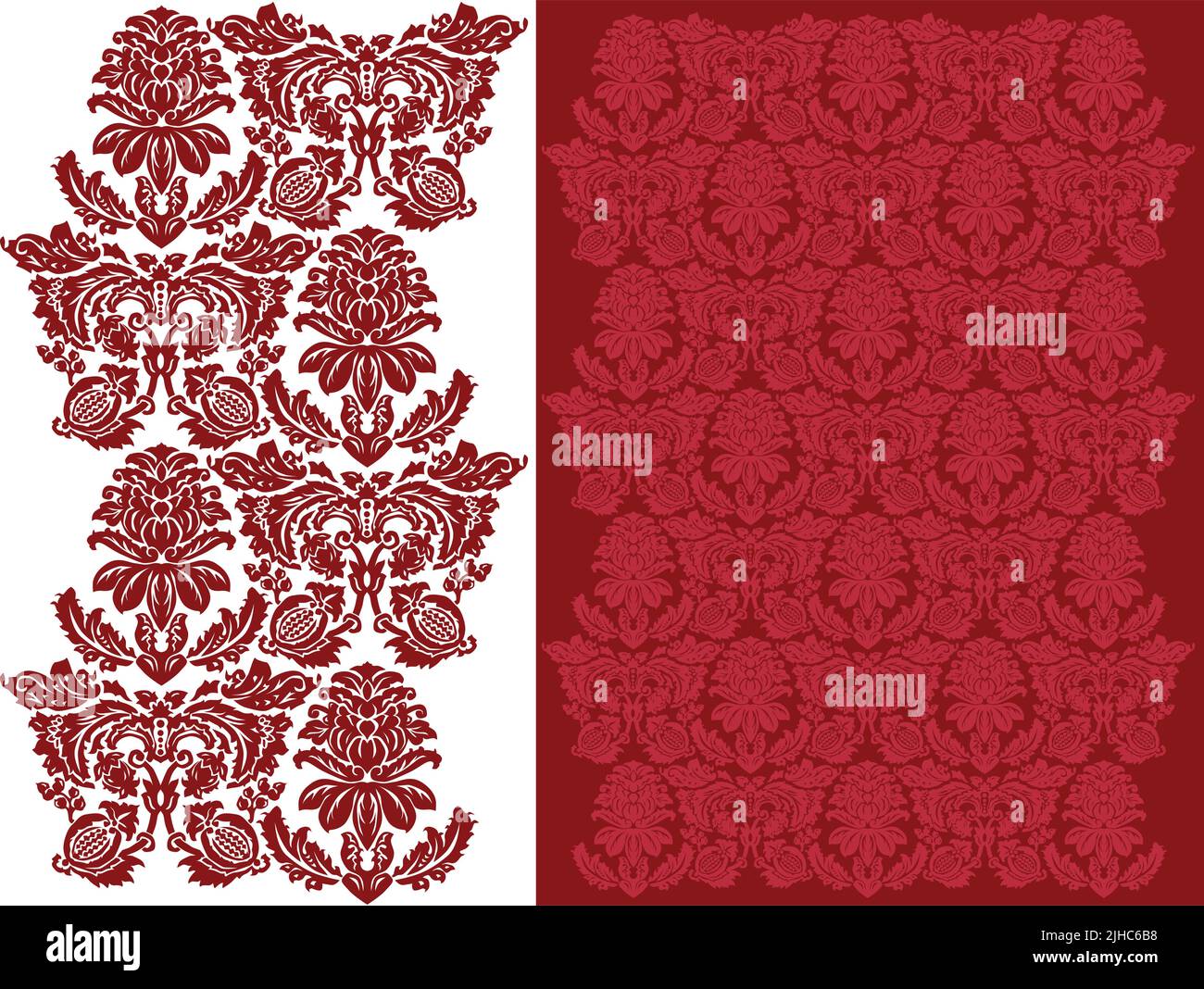 A complex vintage vector floral damask pattern. Stock Vector