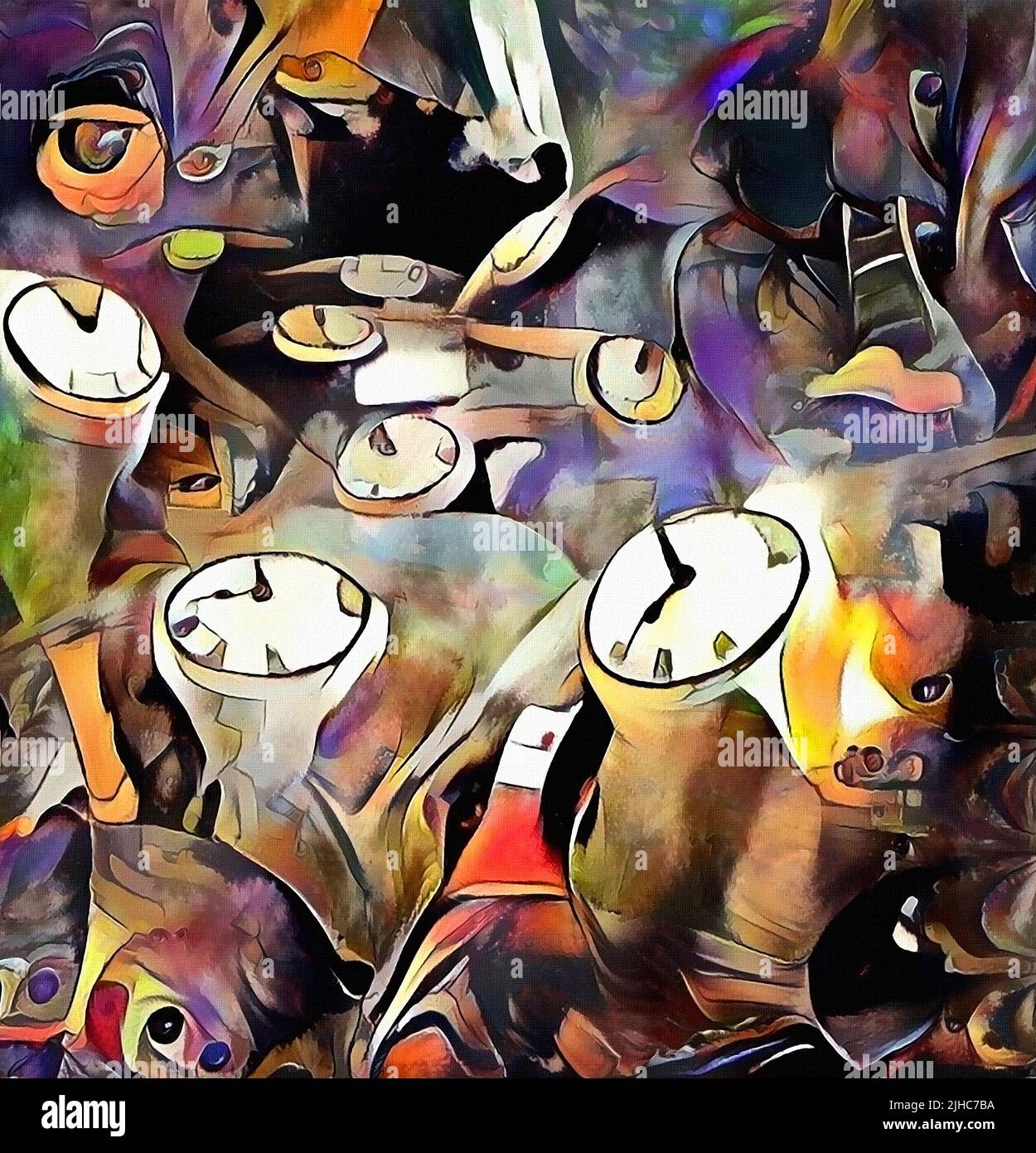 Winged clock. Flow of time. 3D rendering Stock Photo Alamy