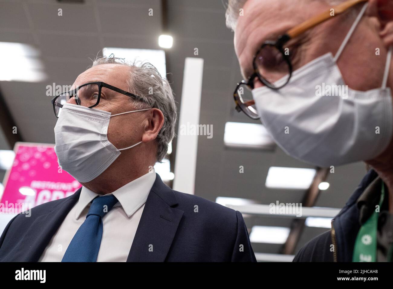 Richard Ferrand, President of the French National Assembly at the SPACE, international animal production exhibition, at the Rennes exhibition centre. France. Stock Photo