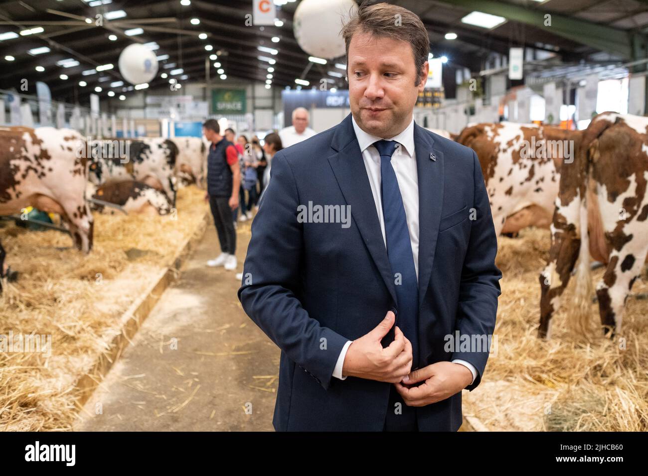 Loig Chesnais-Girard, President of the Region of Brittany, at SPACE, the international animal production exhibition, at the Rennes exhibition centre. France. Stock Photo