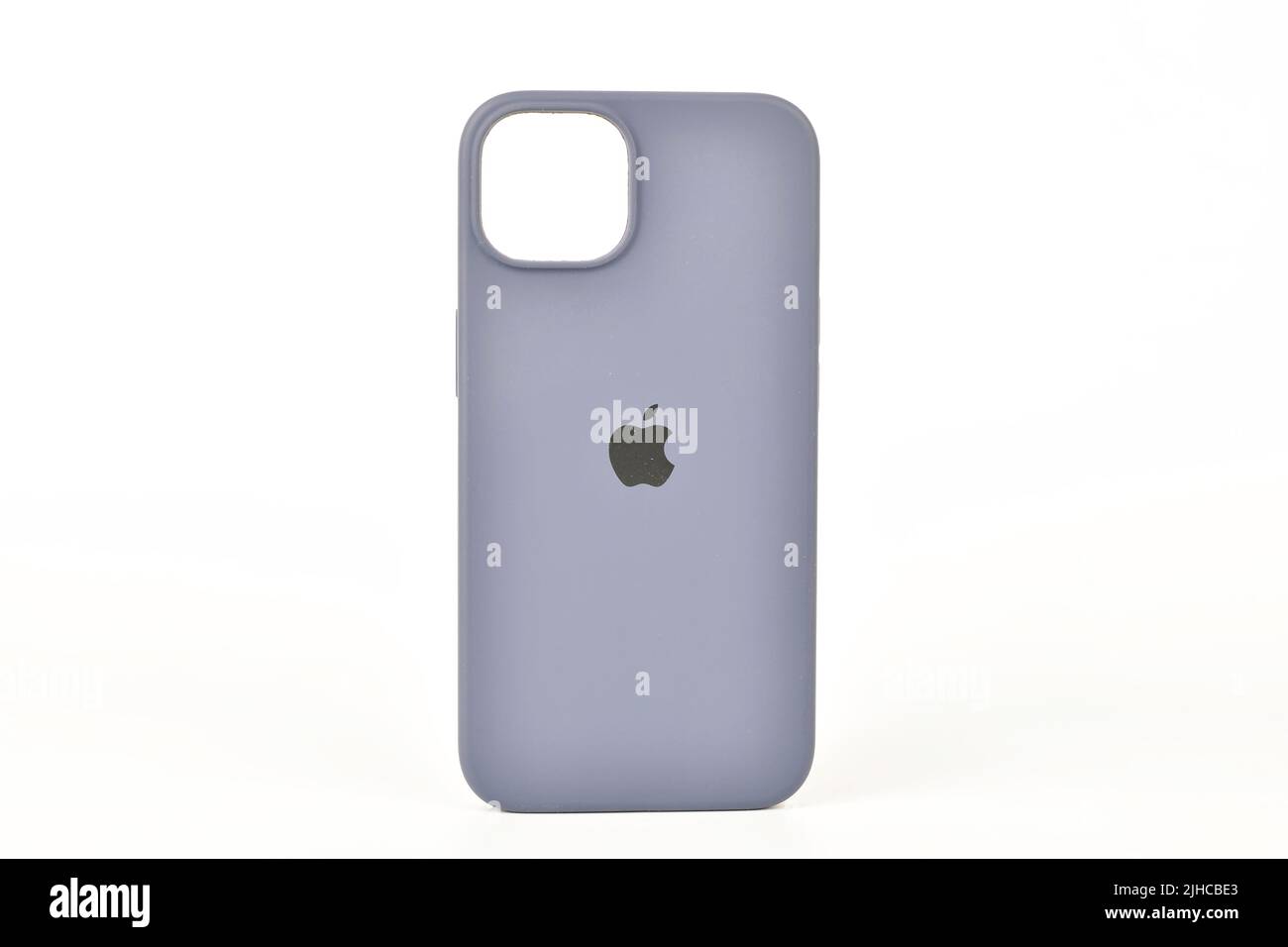 New Delhi, India -  July 8, 2022: Iphone silicone case isolated on white background Stock Photo