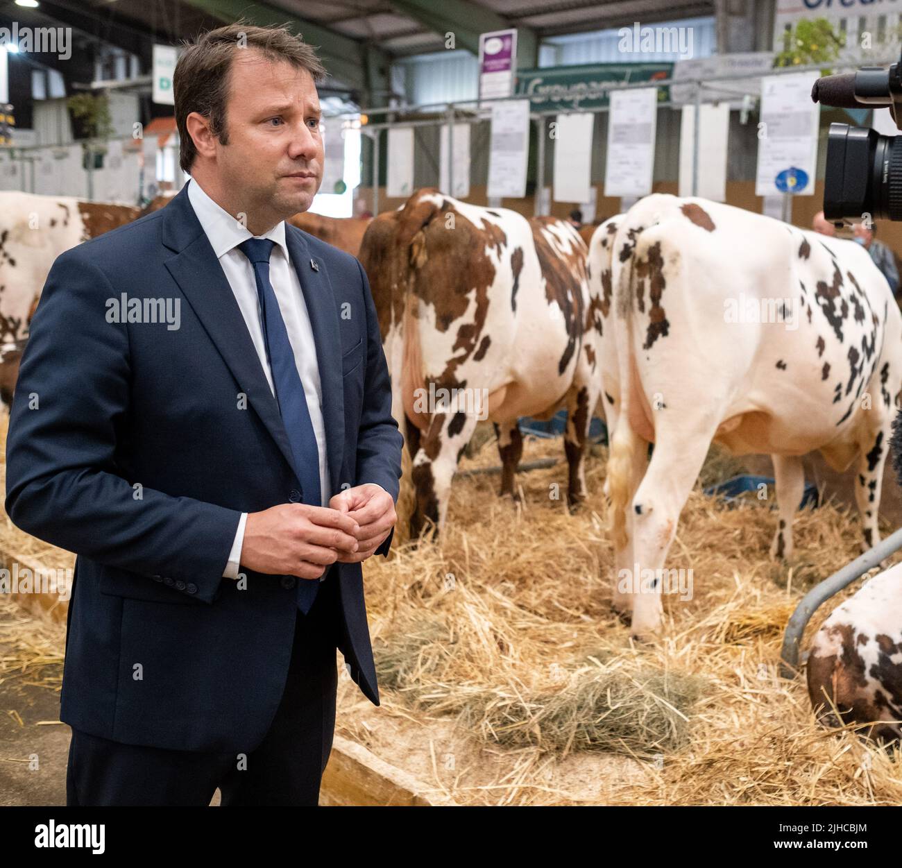 Loig Chesnais-Girard, President of the Region of Brittany, at SPACE, the international animal production exhibition, at the Rennes exhibition centre. France. Stock Photo