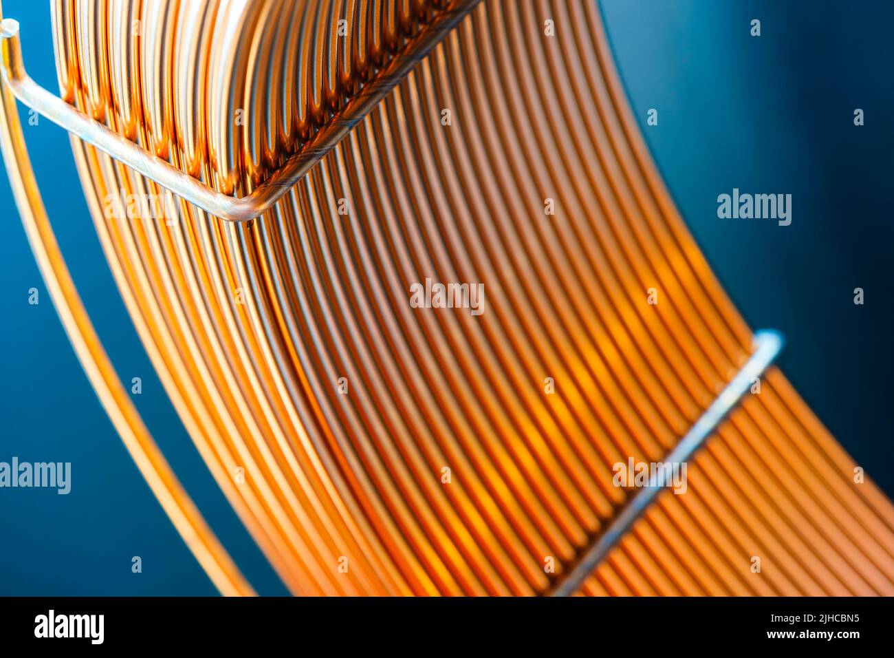 Coil of copper wire for welding tools and other industrial applications