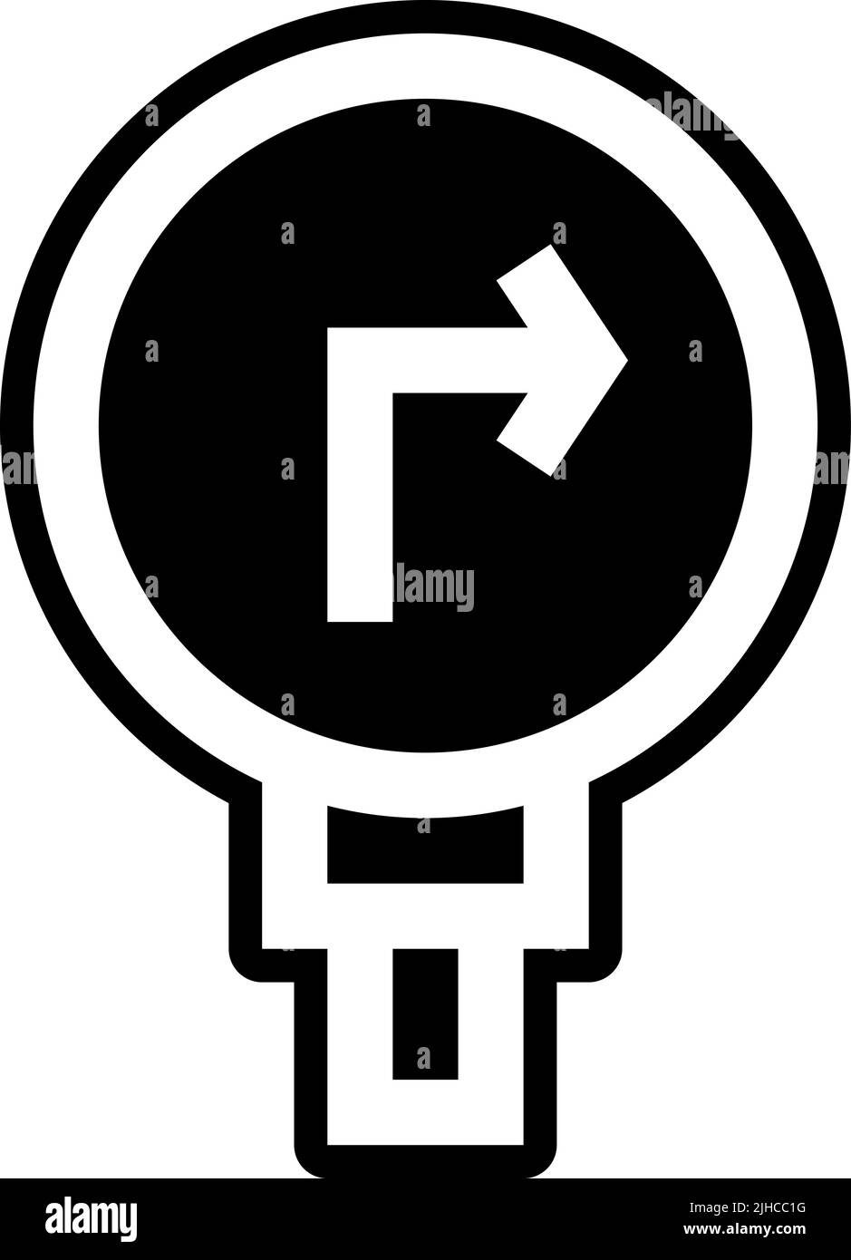 Motorway turn right . Stock Vector