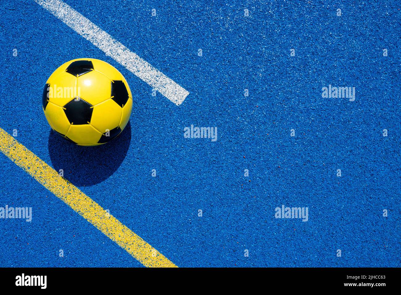 Colorful sports court background. Top view light blue field rubber