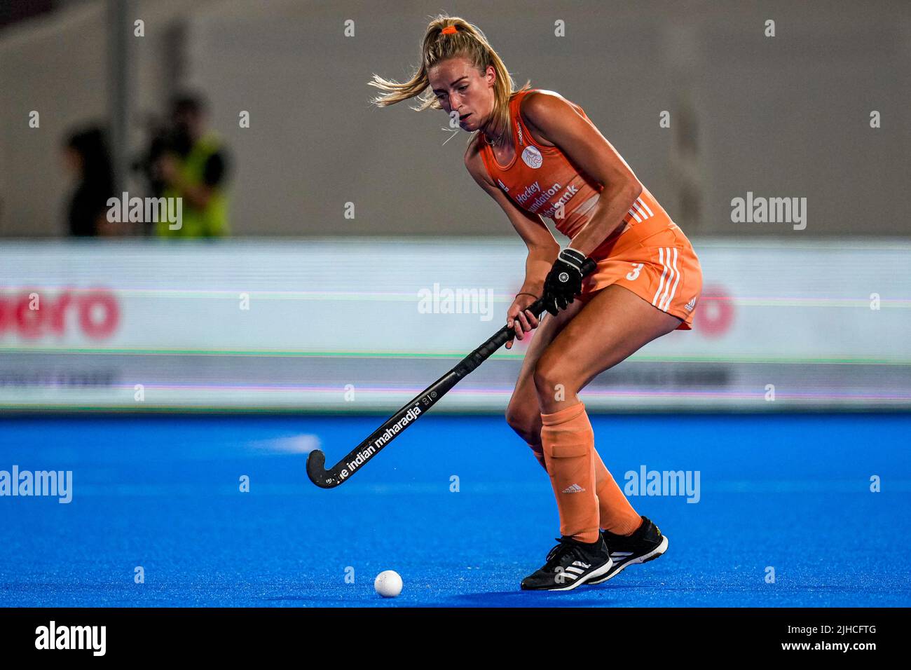 TERRASSA, SPAIN - JULY 17: Sanne Koolen of Netherlands during the FIH Hockey  Women's World Cup 2022 Final match between Netherlands and Argentina at the  Estadi Olímpic de Terrassa on July 17,