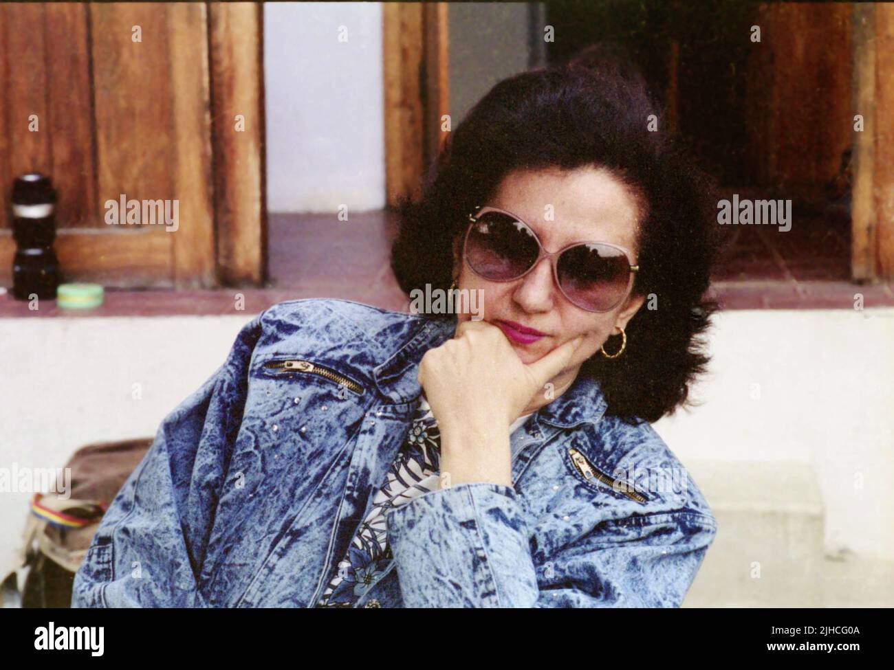Mioara Roman, ex-wife of Romanian politician Petre Roman, in 1990 Stock Photo