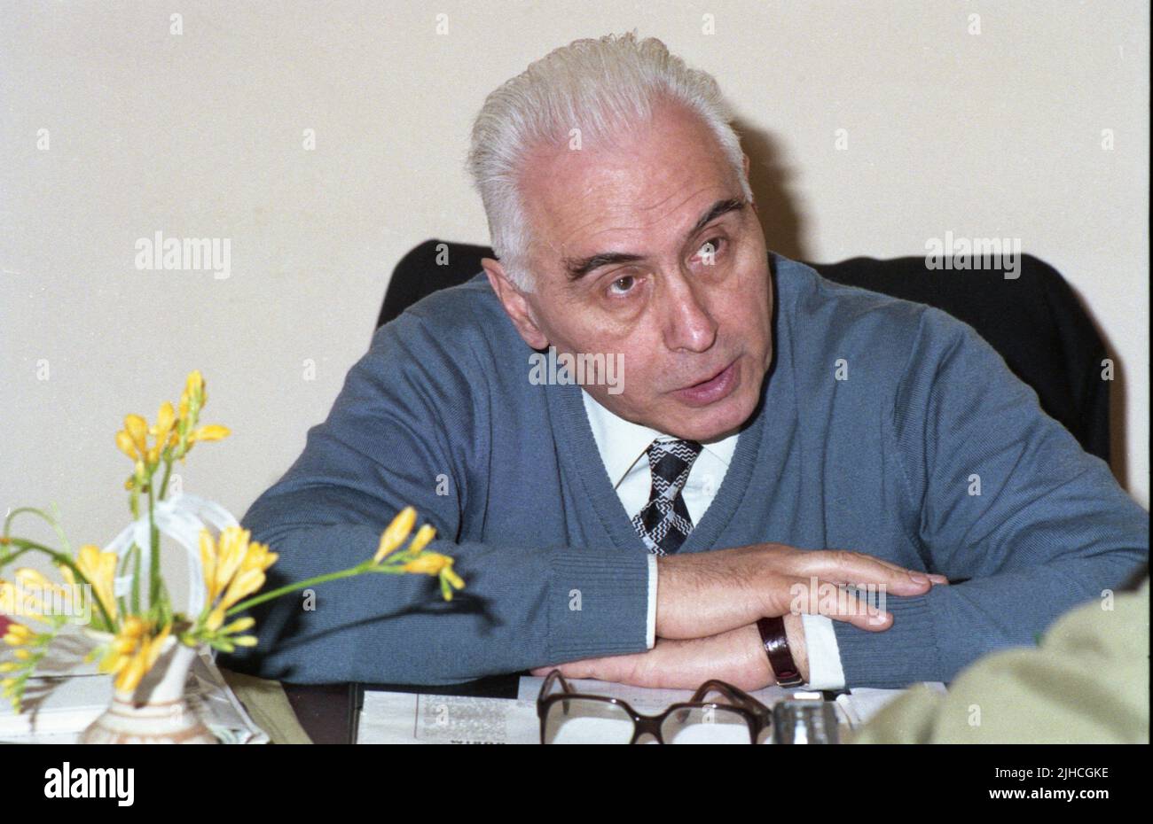 Romanian politician Radu Câmpeanu, 1990 Stock Photo