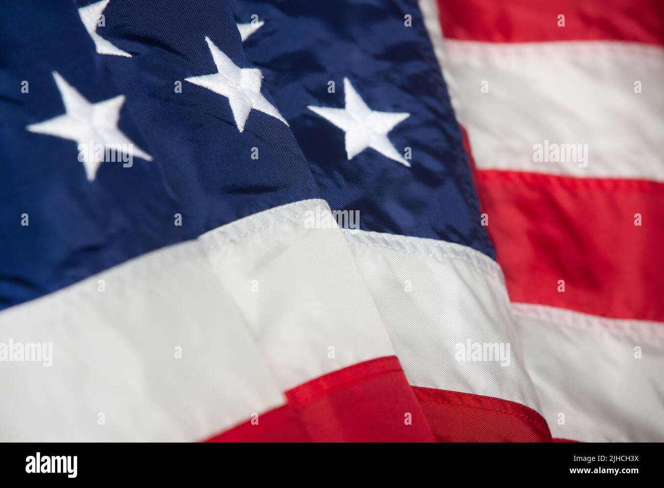 Waved flag of United States of America background Stock Photo
