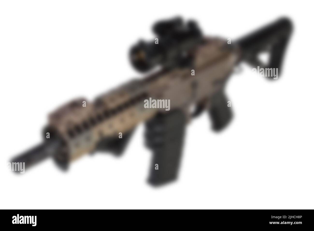 The variocolored blurred image special forces rifle Stock Photo
