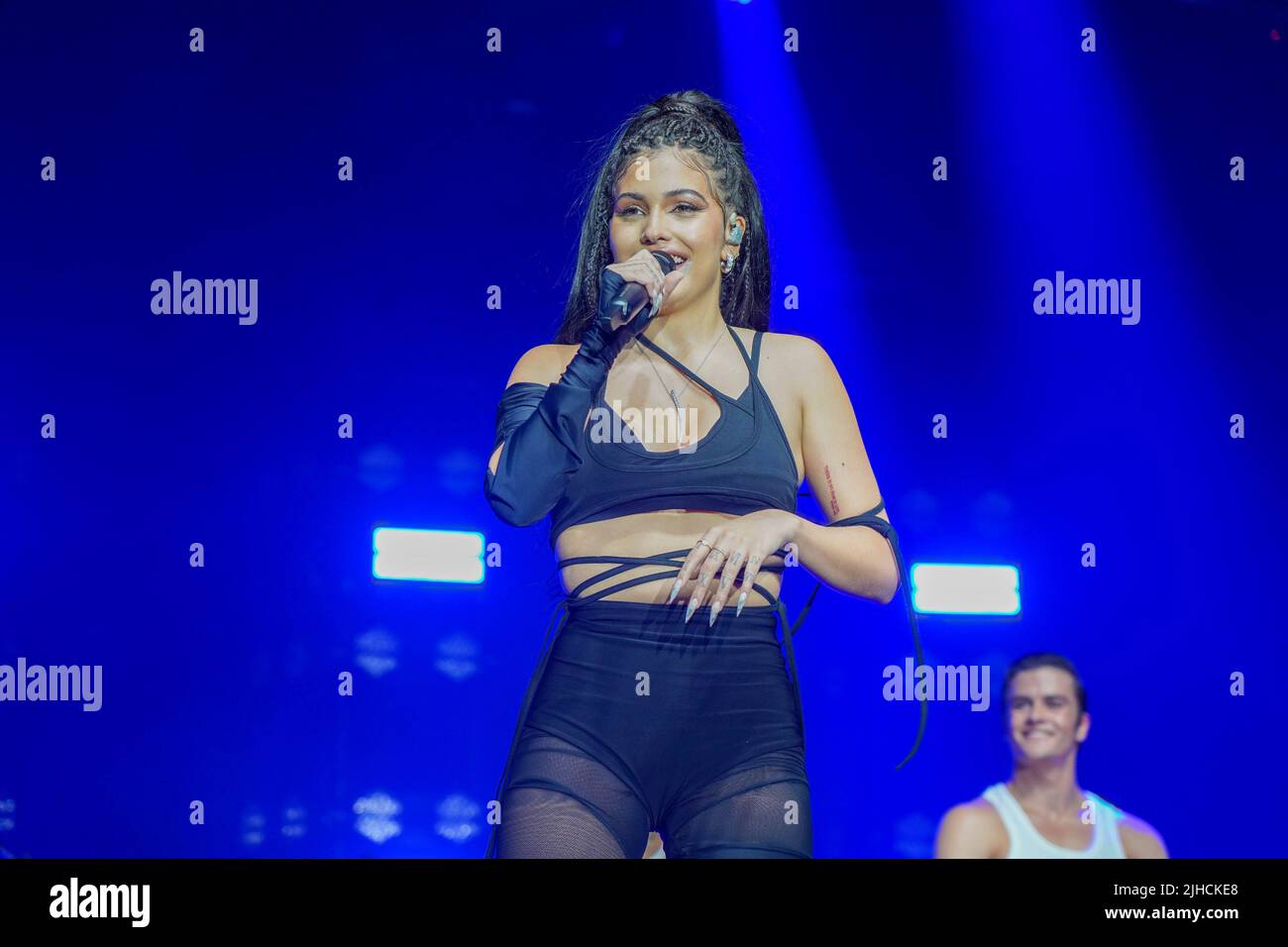 London, UK. Sunday, 17 July, 2022. Mabel performing live on stage at Somerset House in London as part of the Summer Series. Photo: Richard Gray/Alamy Live News Stock Photo