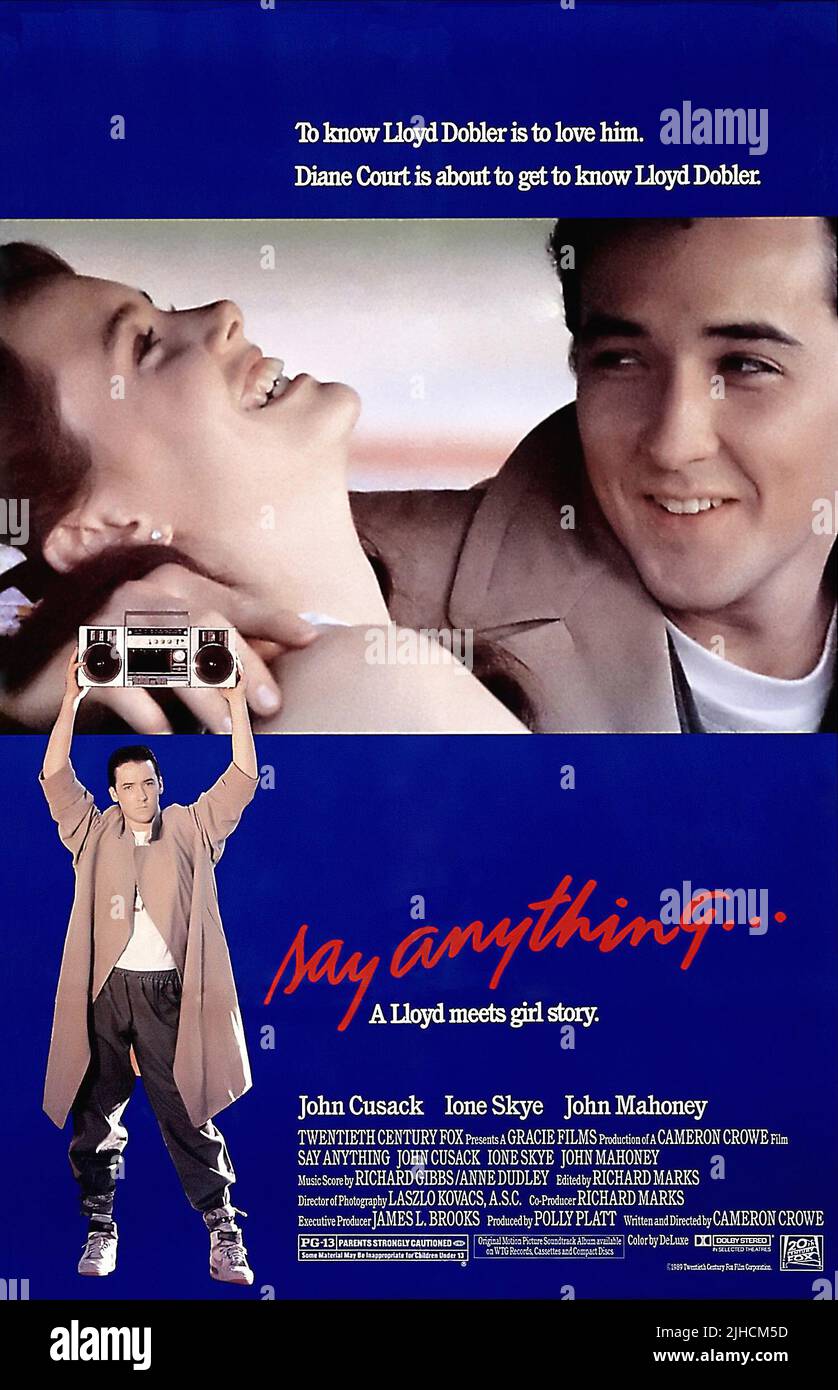 IONE SKYE JOHN CUSACK POSTER SAY ANYTHING 1989 Stock Photo Alamy IONE SKYE JOHN CUSACK POSTER SAY ANYTHING 1989 Stock Photo Alamy