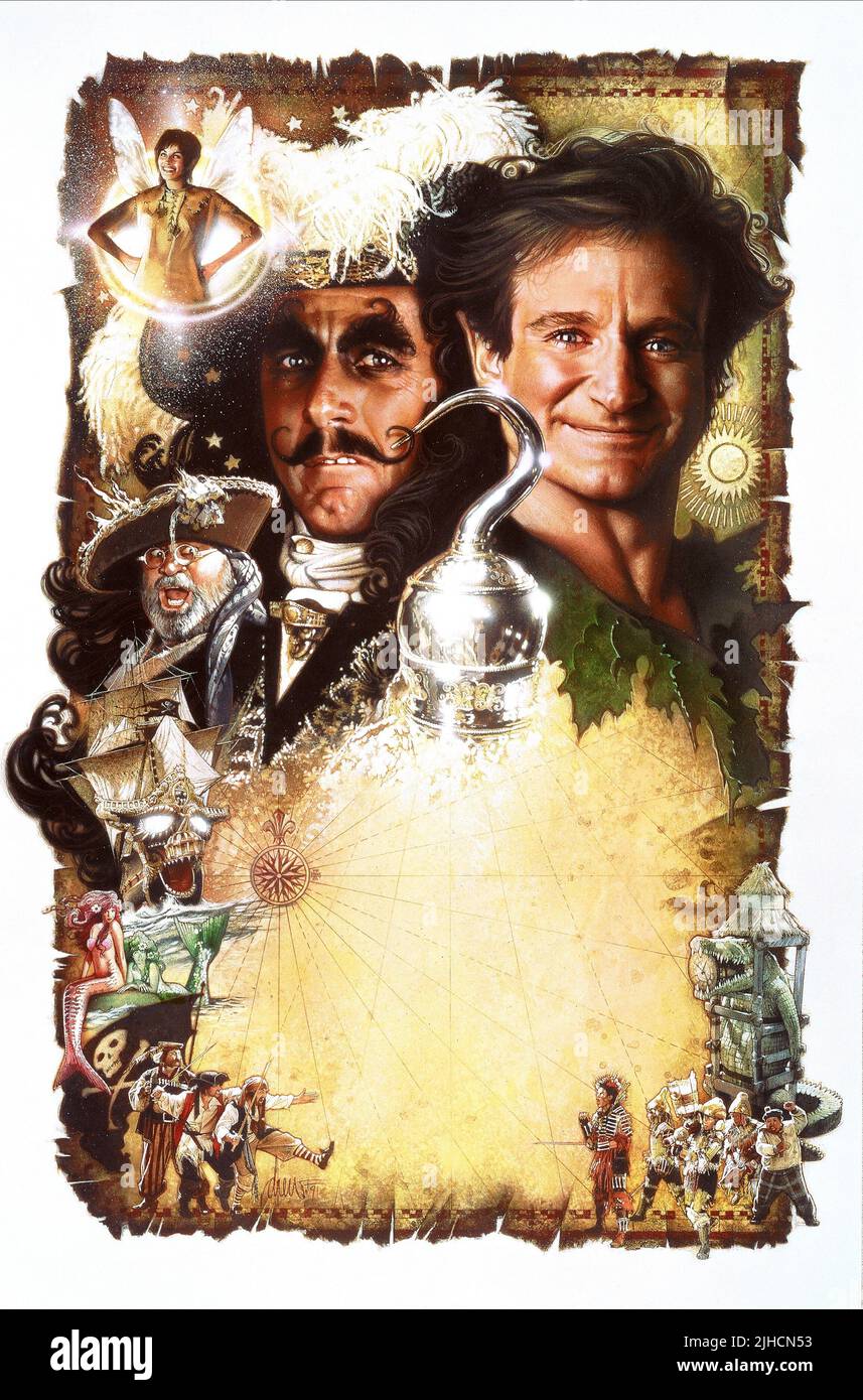 DUSTIN HOFFMAN, ROBIN WILLIAMS POSTER, HOOK, 1991 Stock Photo Alamy
